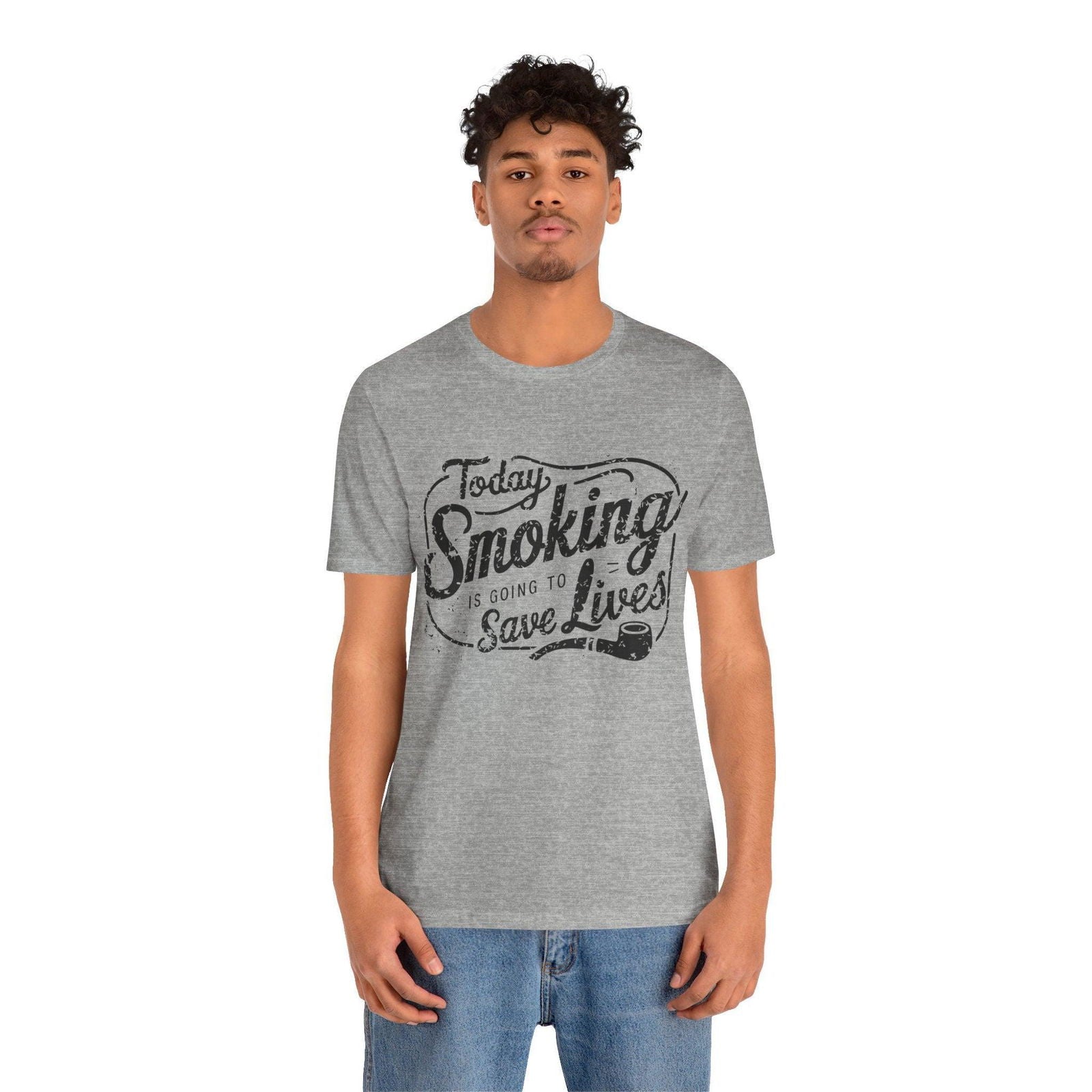 Dark Humor Shirt - "Smoking Saves Lives" Vintage Design - Text Tease