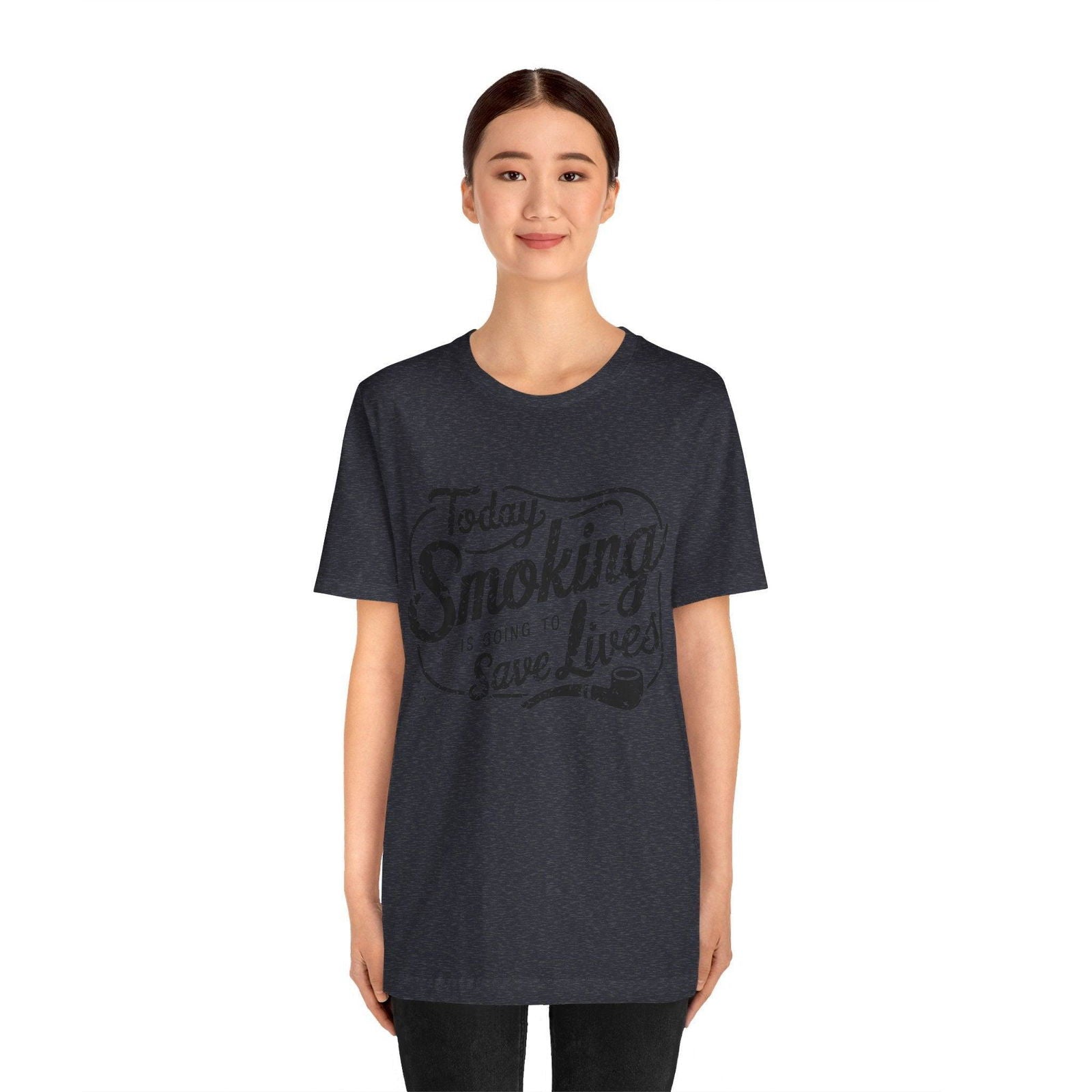 Dark Humor Shirt - "Smoking Saves Lives" Vintage Design - Text Tease