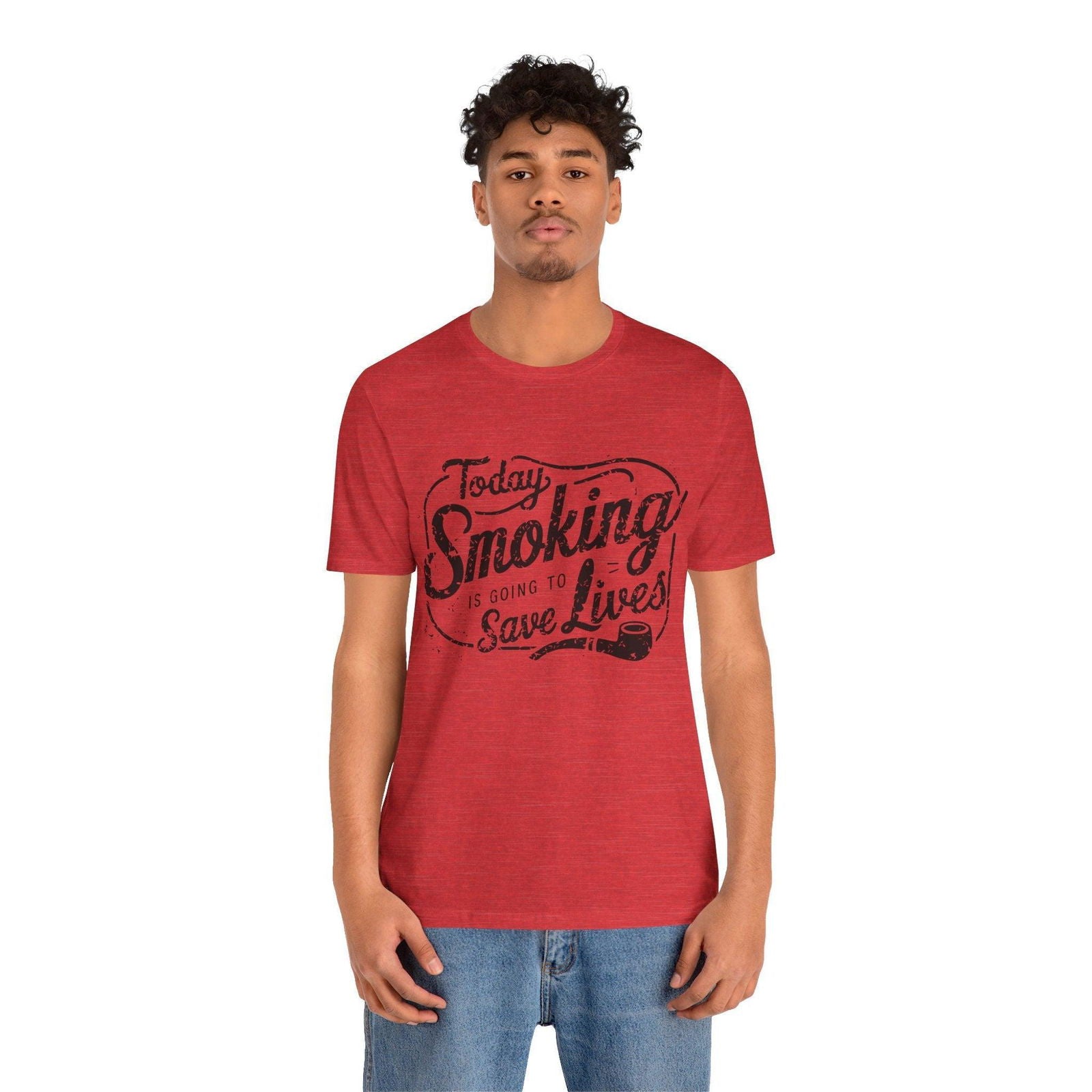 Dark Humor Shirt - "Smoking Saves Lives" Vintage Design - Text Tease