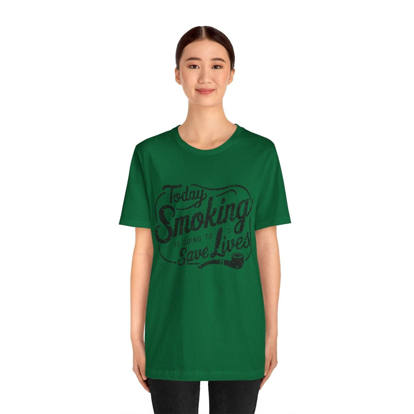 Dark Humor Shirt - "Smoking Saves Lives" Vintage Design - Text Tease