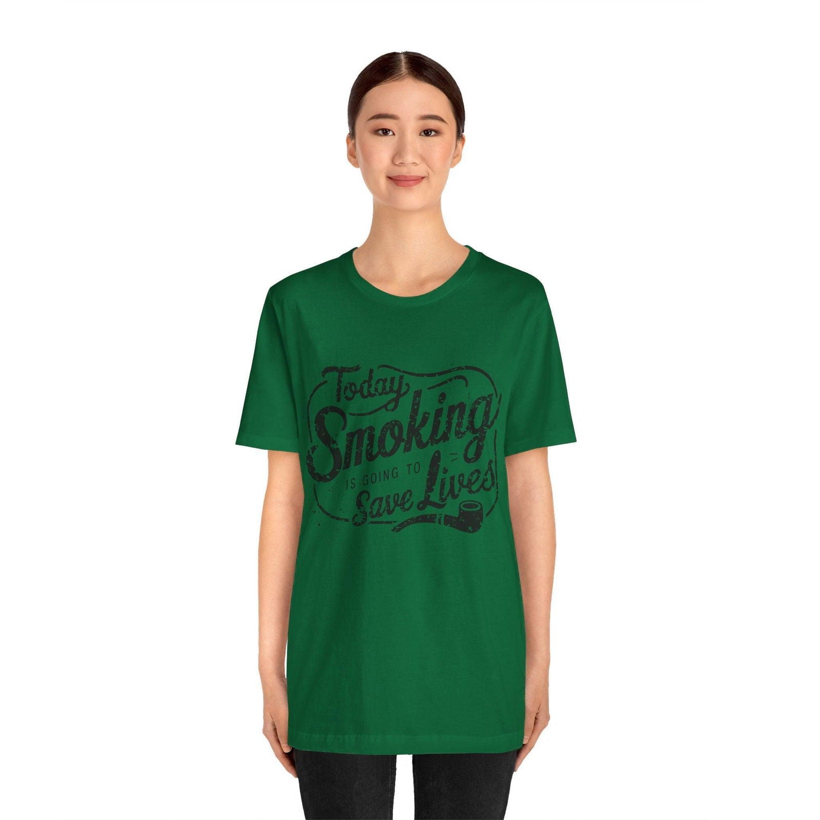 Dark Humor Shirt - "Smoking Saves Lives" Vintage Design - Text Tease