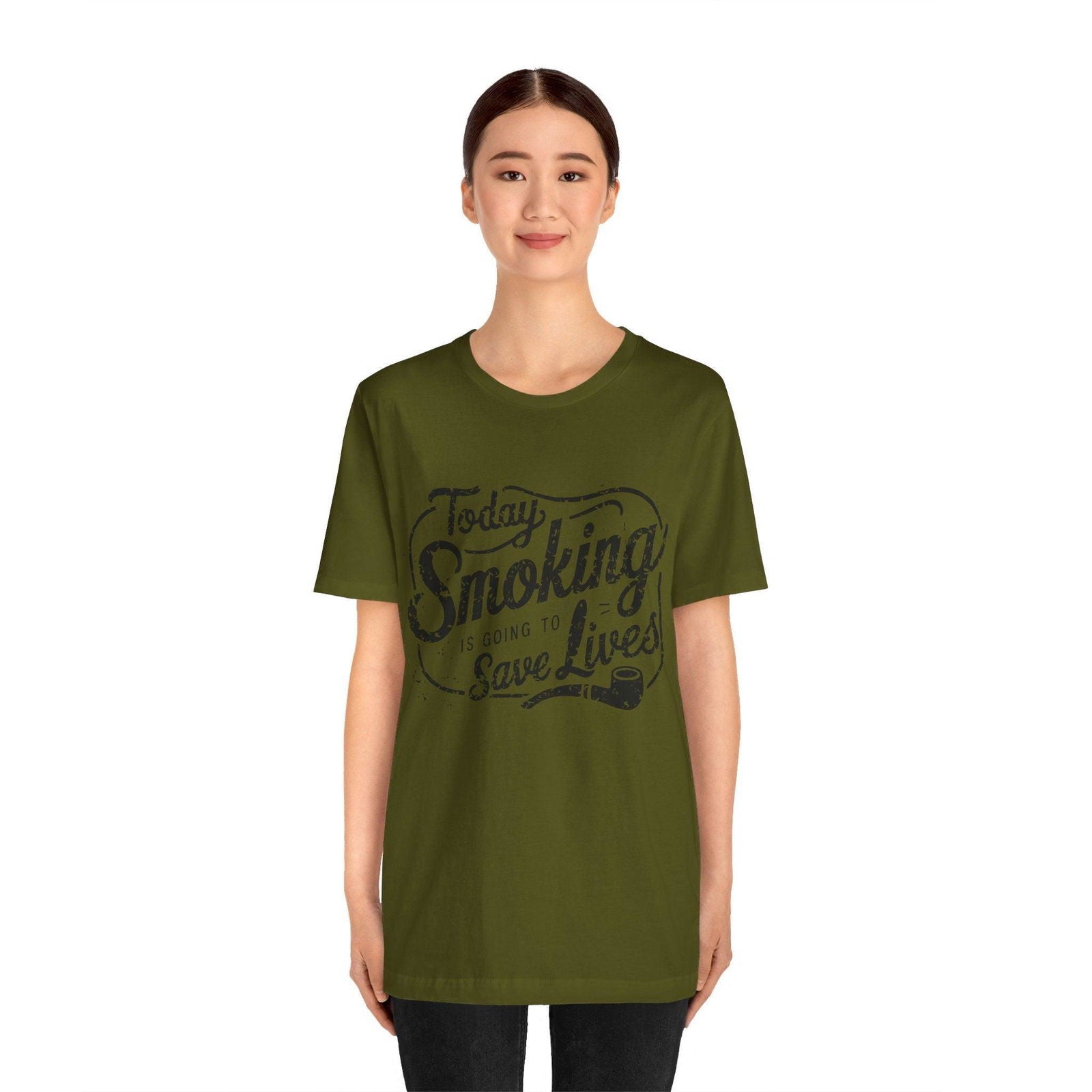 Dark Humor Shirt - "Smoking Saves Lives" Vintage Design - Text Tease