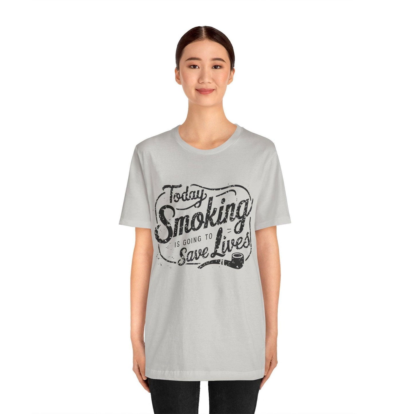 Dark Humor Shirt - "Smoking Saves Lives" Vintage Design - Text Tease