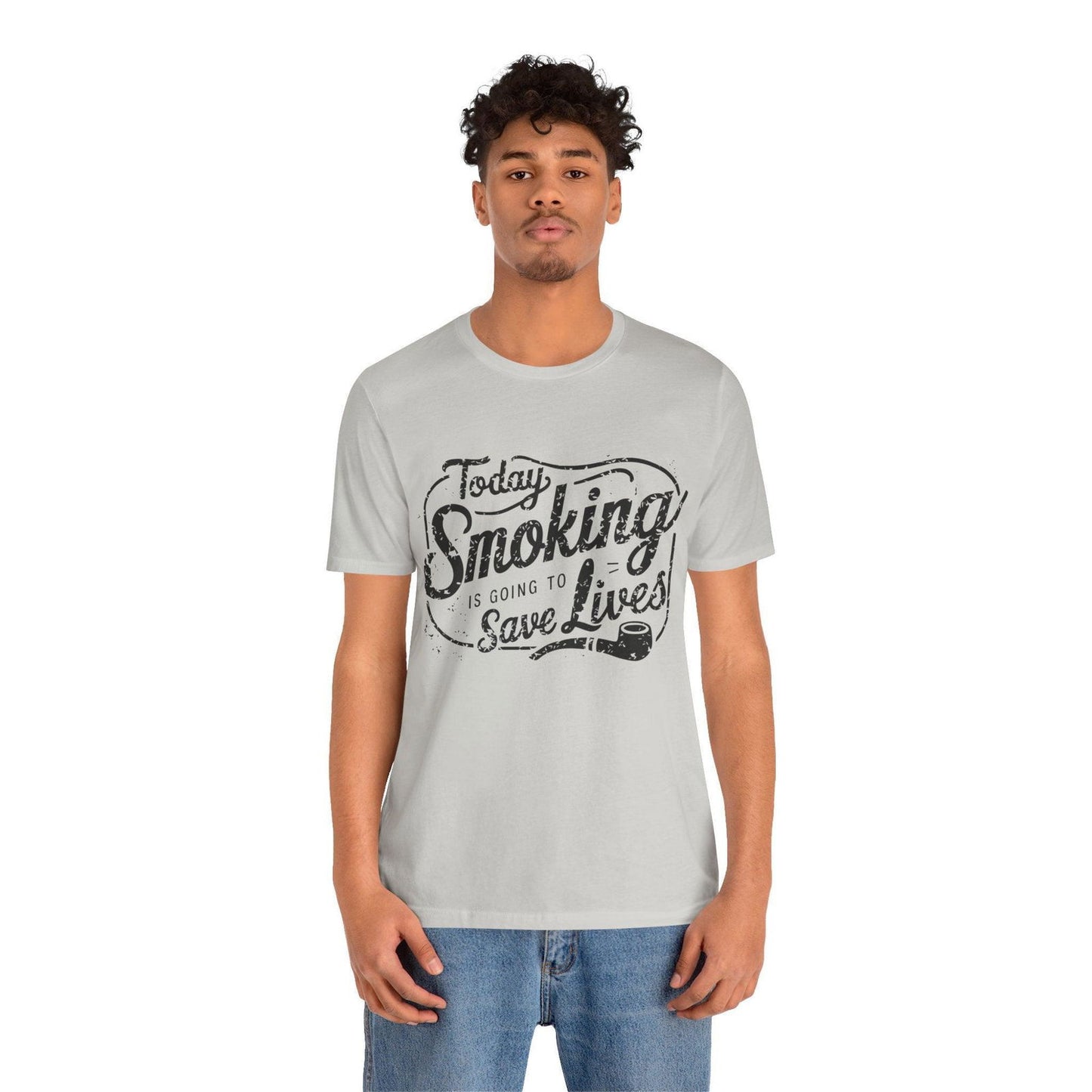 Dark Humor Shirt - "Smoking Saves Lives" Vintage Design - Text Tease