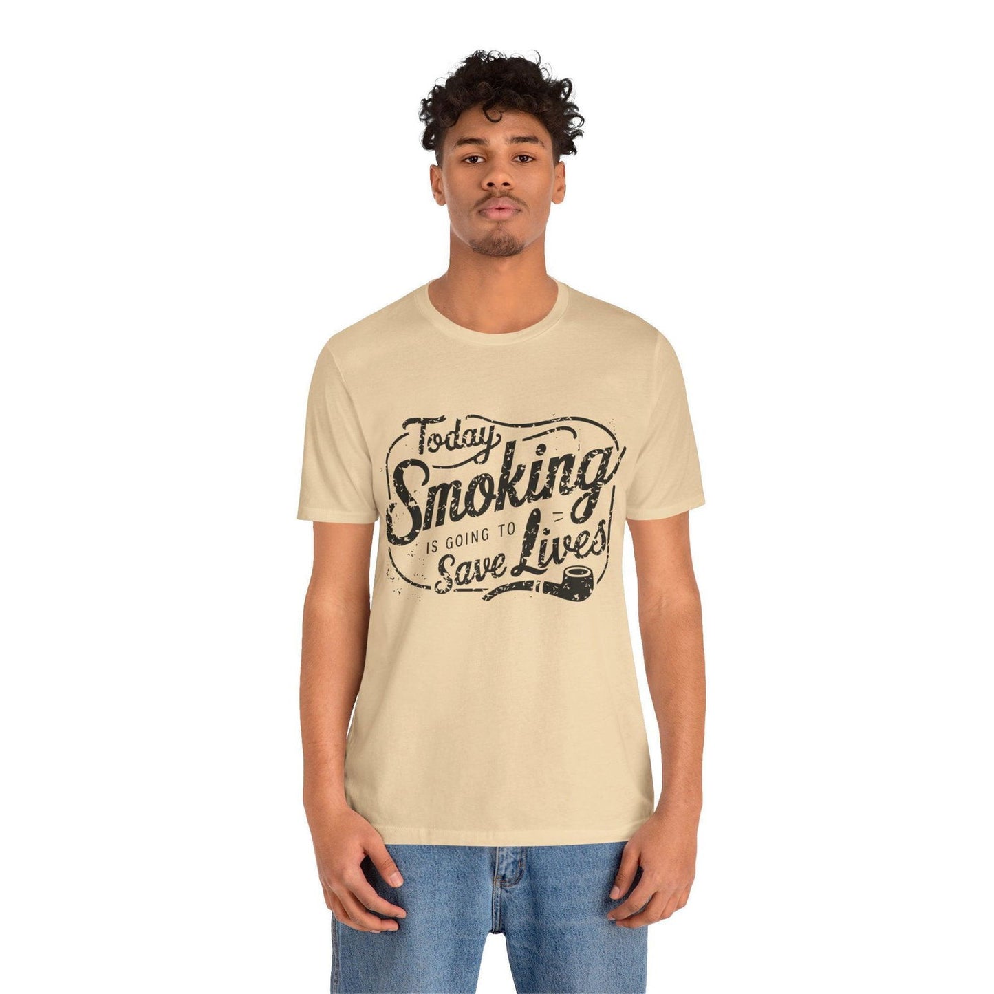 Dark Humor Shirt - "Smoking Saves Lives" Vintage Design - Text Tease