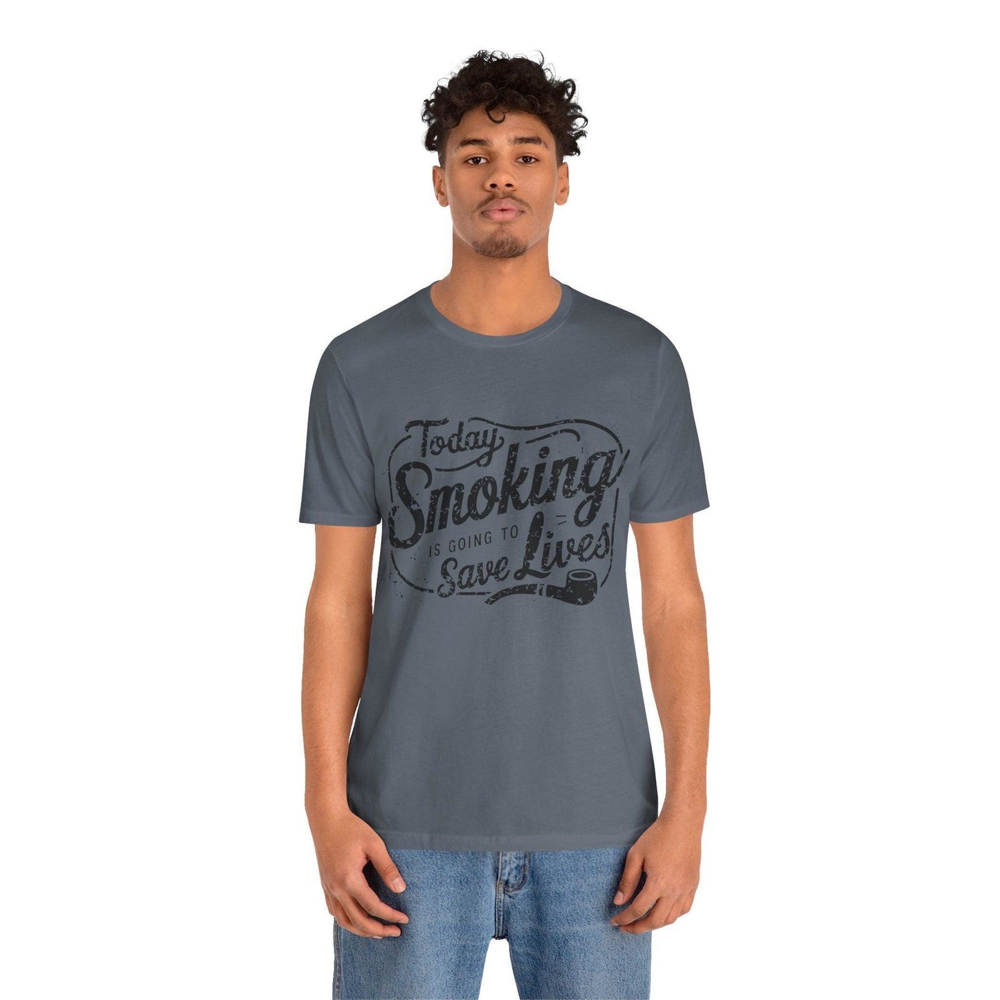 Dark Humor Shirt - "Smoking Saves Lives" Vintage Design - Text Tease