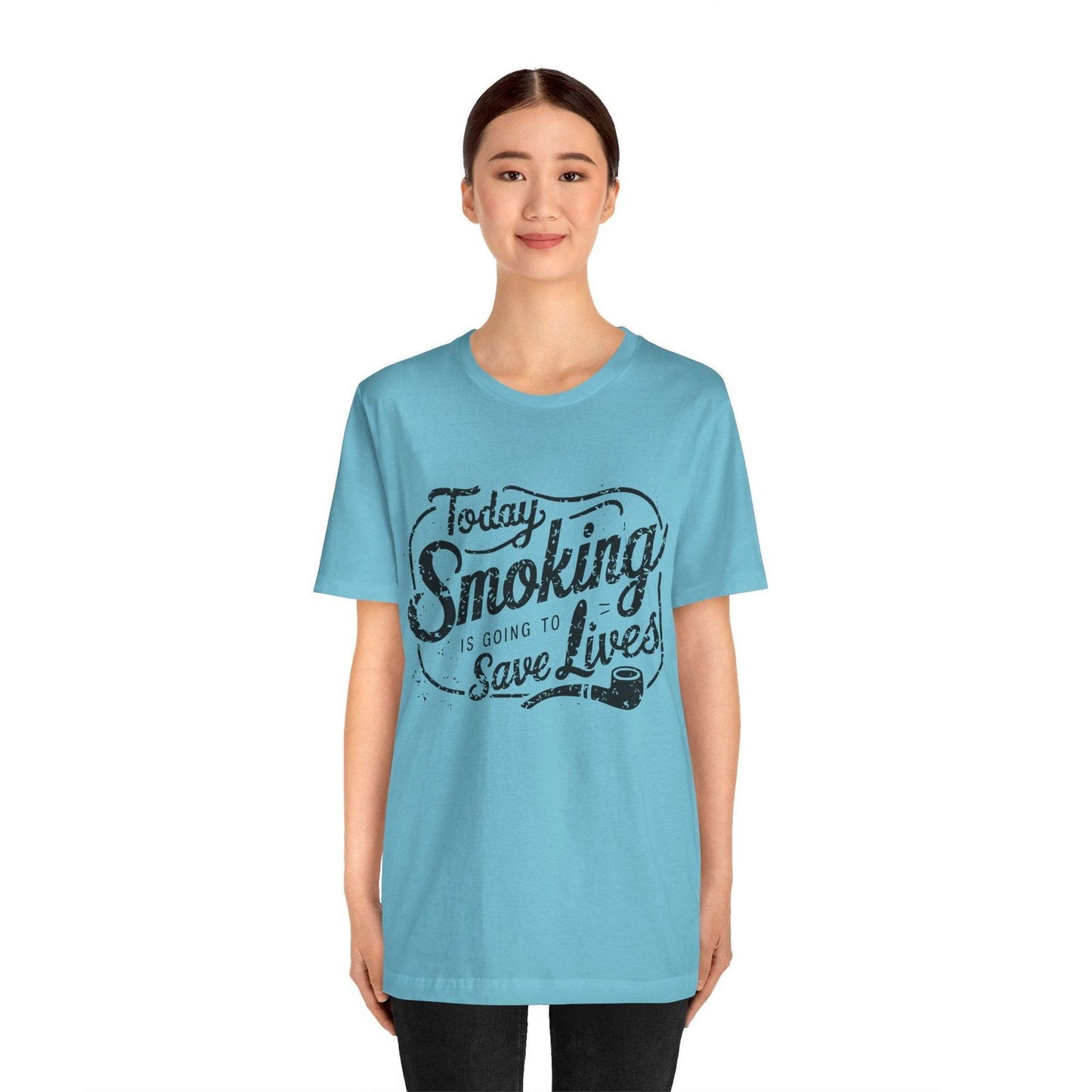 Dark Humor Shirt - "Smoking Saves Lives" Vintage Design - Text Tease