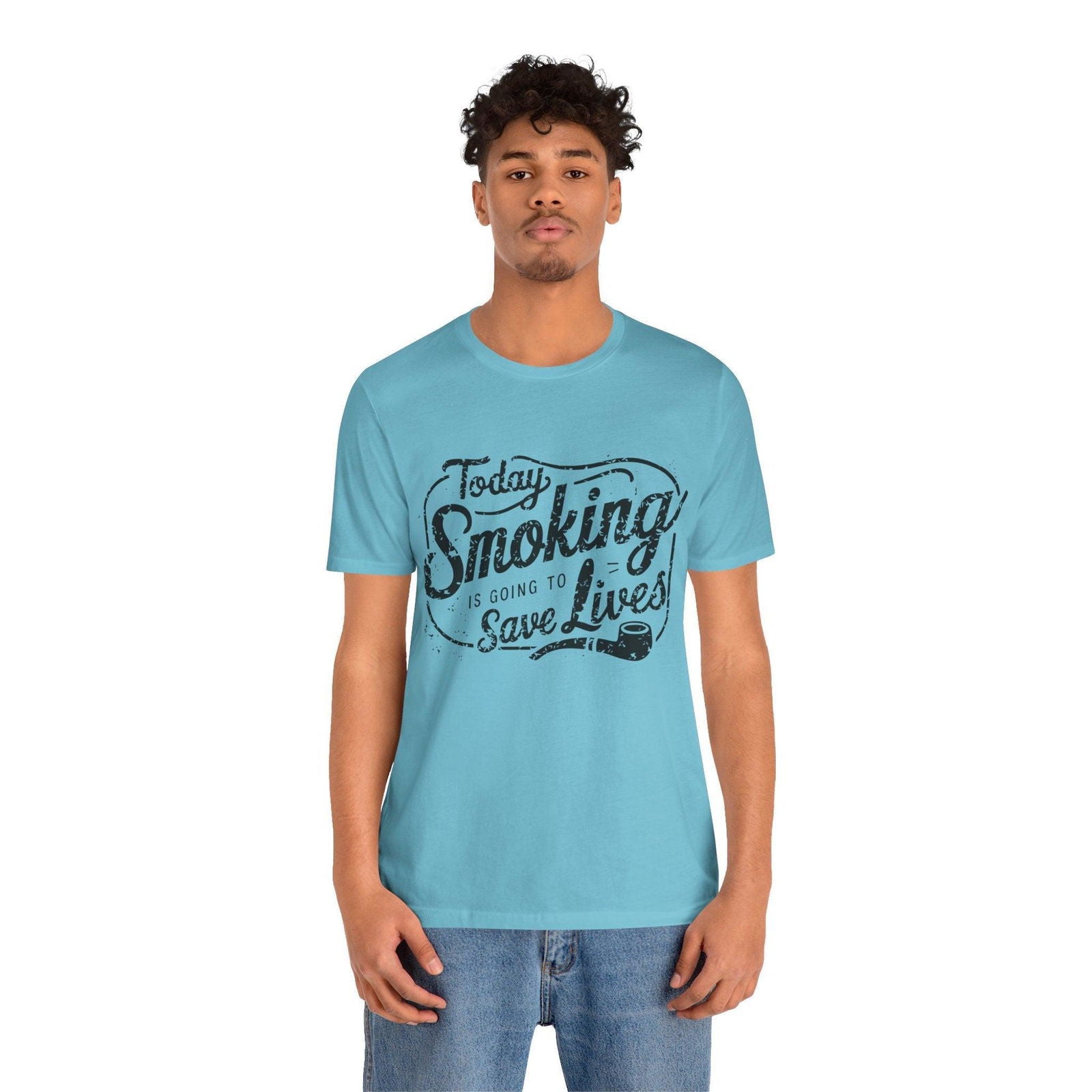 Dark Humor Shirt - "Smoking Saves Lives" Vintage Design - Text Tease