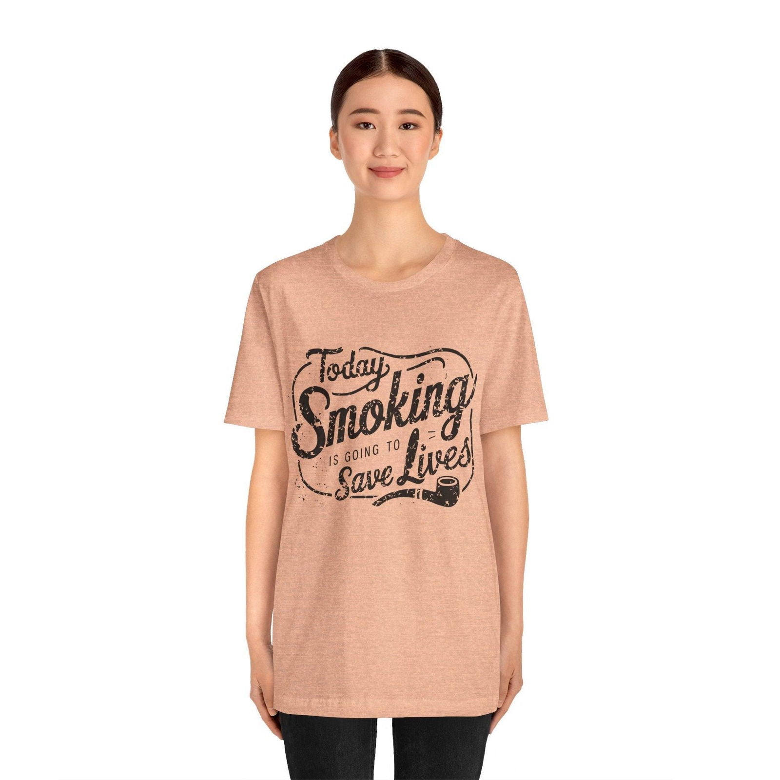 Dark Humor Shirt - "Smoking Saves Lives" Vintage Design - Text Tease