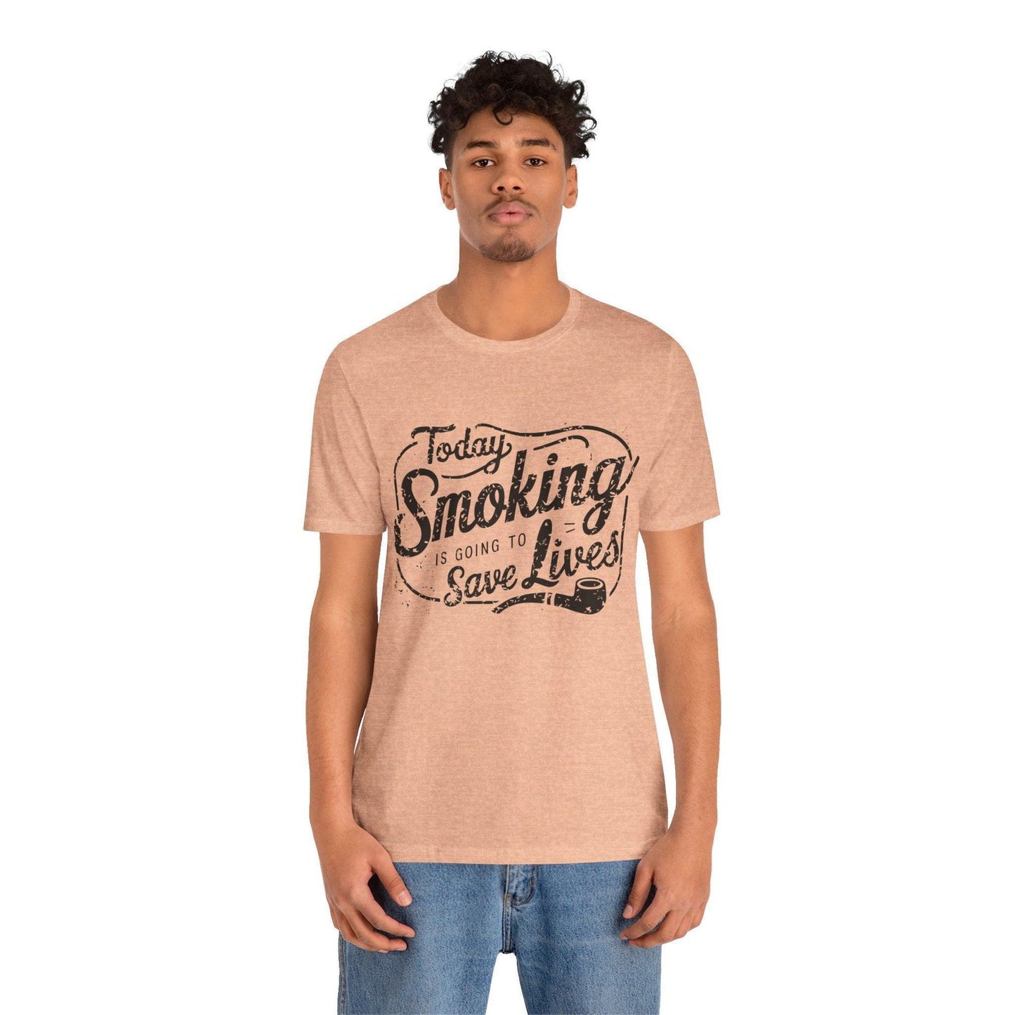 Dark Humor Shirt - "Smoking Saves Lives" Vintage Design - Text Tease