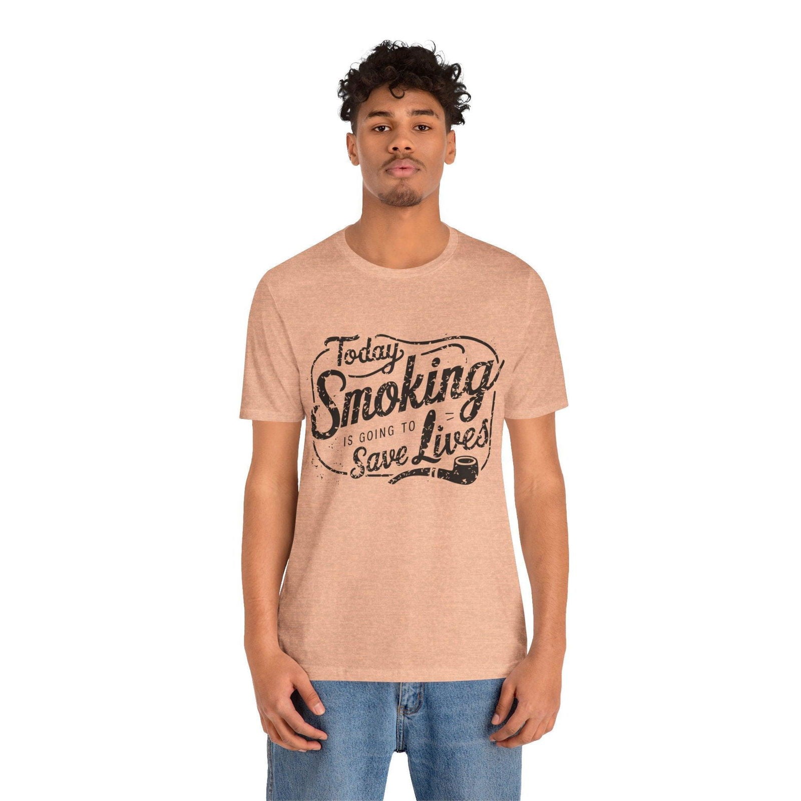 Dark Humor Shirt - "Smoking Saves Lives" Vintage Design - Text Tease