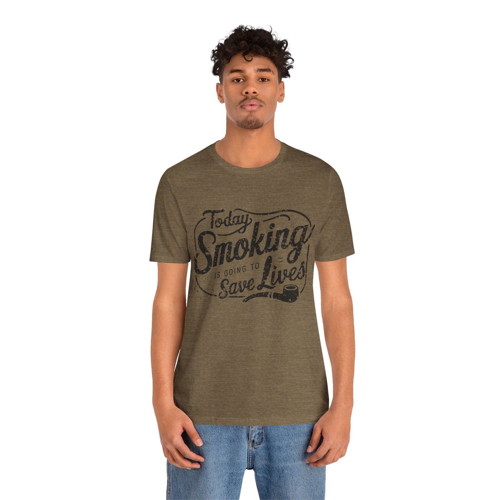 Dark Humor Shirt - "Smoking Saves Lives" Vintage Design - Text Tease