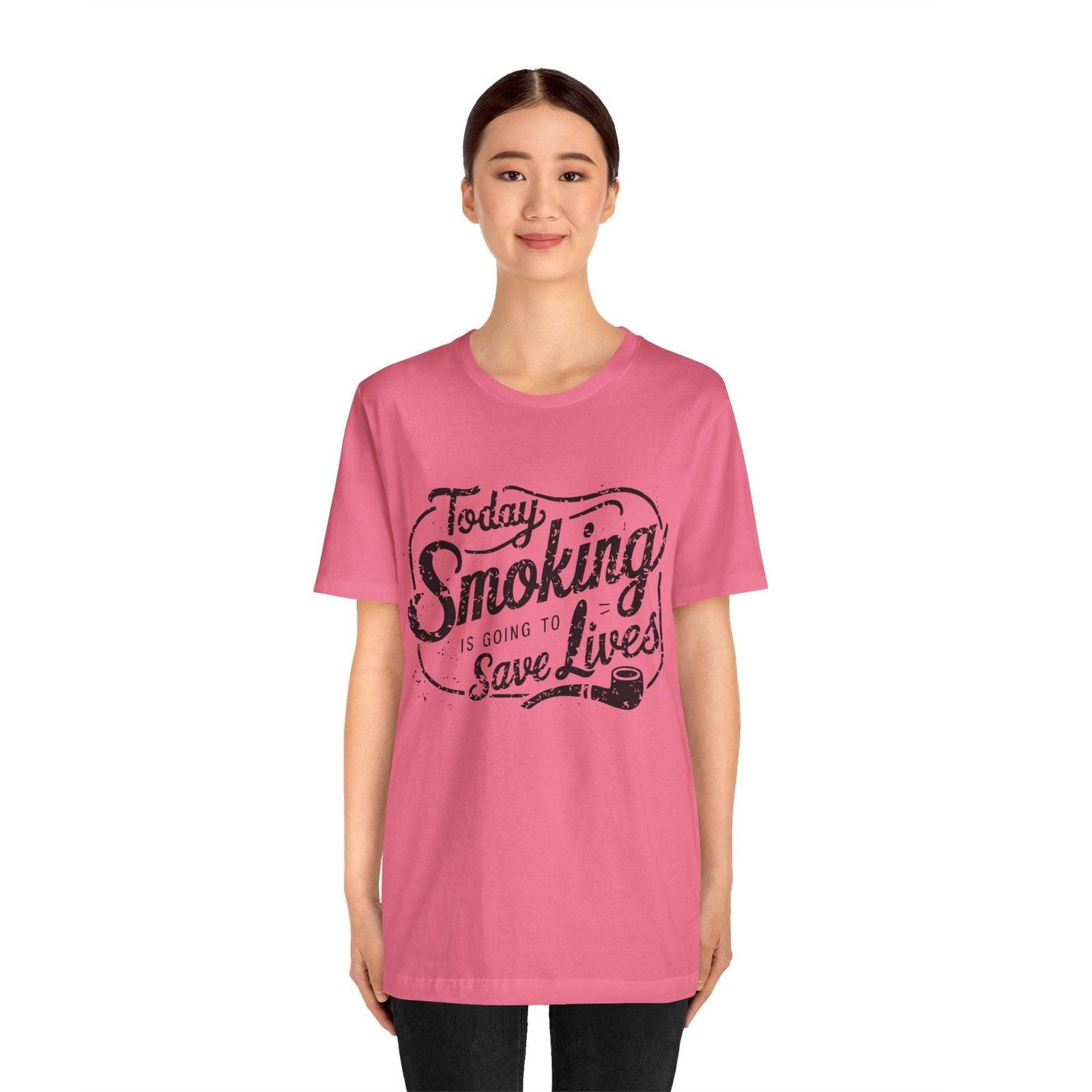 Dark Humor Shirt - "Smoking Saves Lives" Vintage Design - Text Tease