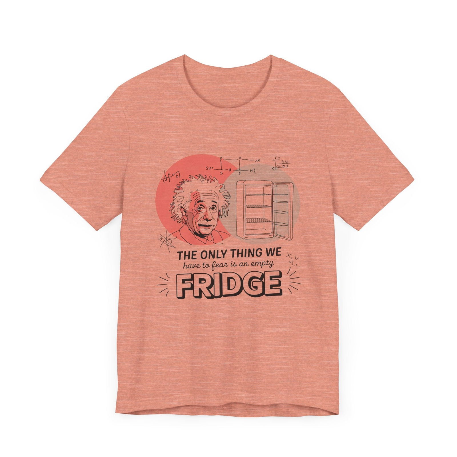 Einstein's Empty Fridge Fear - Funny Science T-Shirt - Text Tease