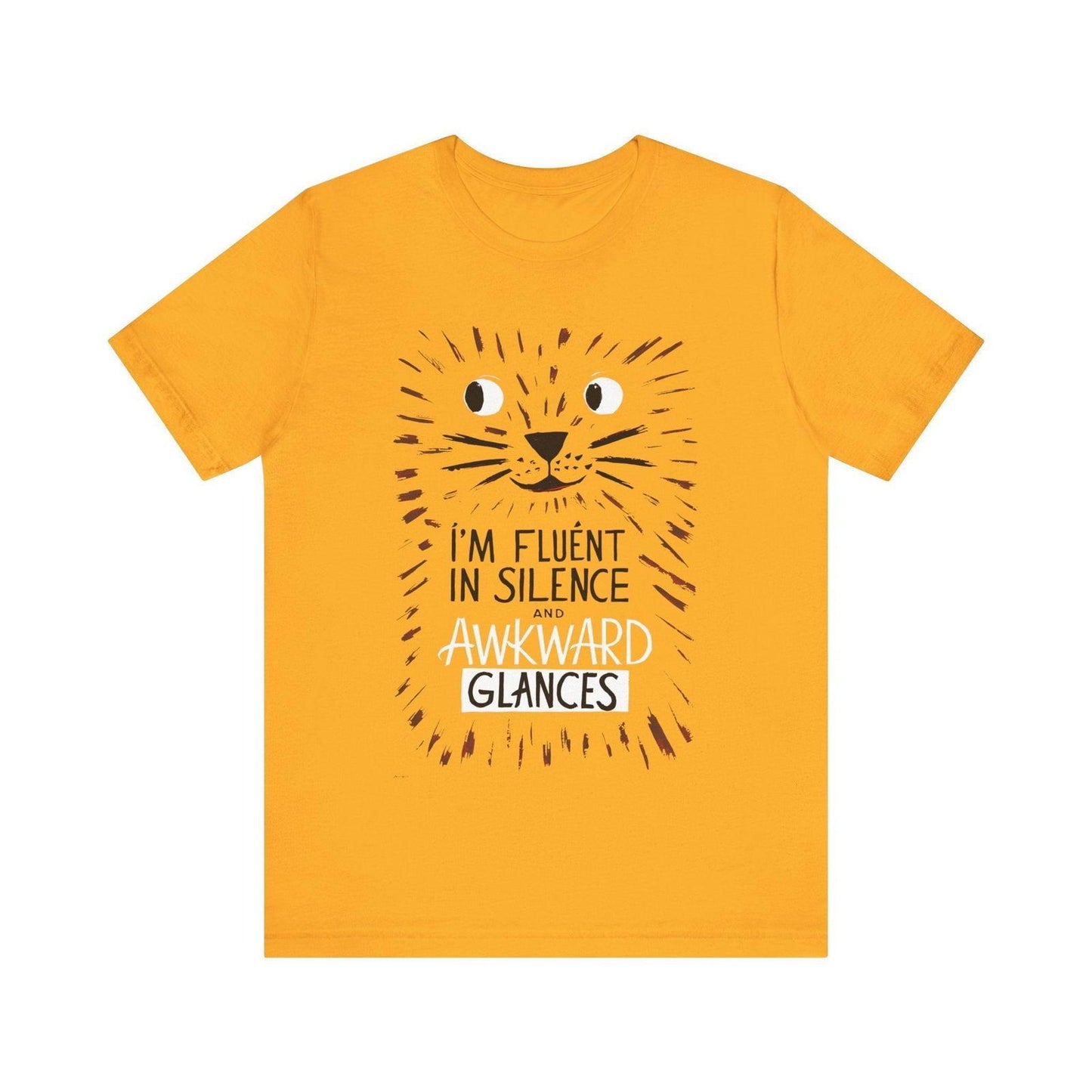 Funny Cat Shirt - Fluent in Silence t shirt - Text Tease