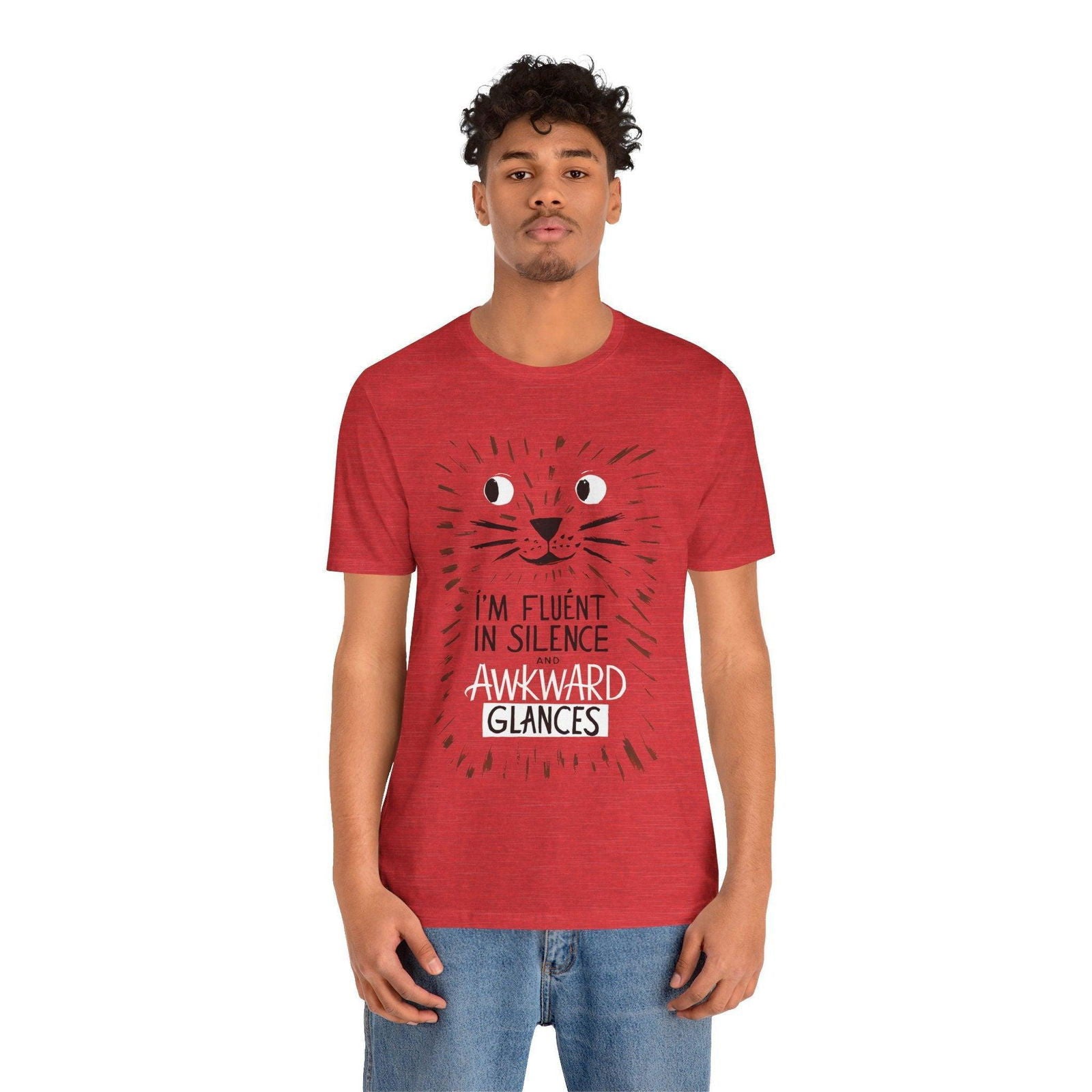 Funny Cat Shirt - Fluent in Silence t shirt - Text Tease