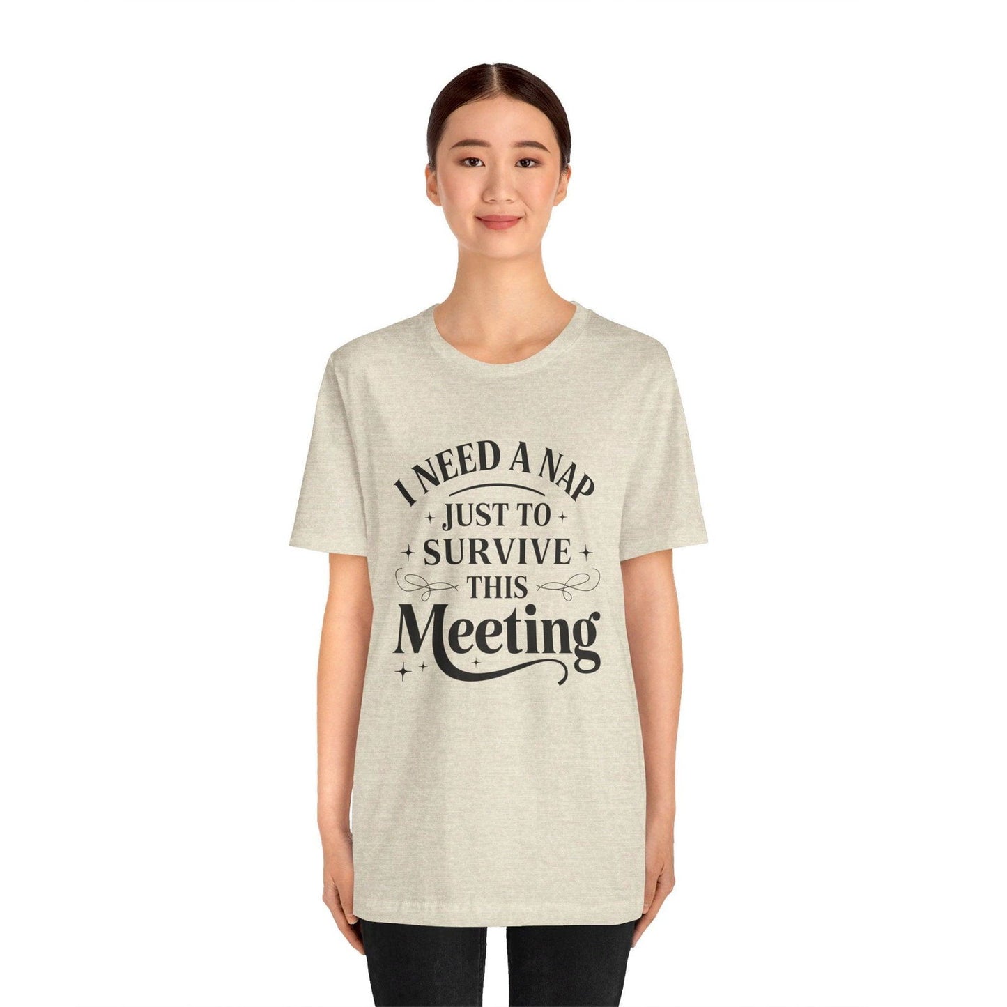 Funny Work T Shirt - "I Need a Nap" Zoom Humor Tee - Text Tease