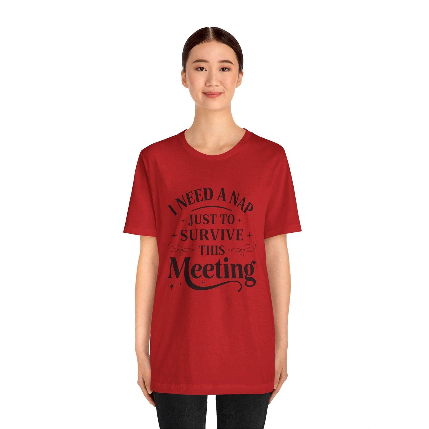Funny Work T Shirt - "I Need a Nap" Zoom Humor Tee - Text Tease