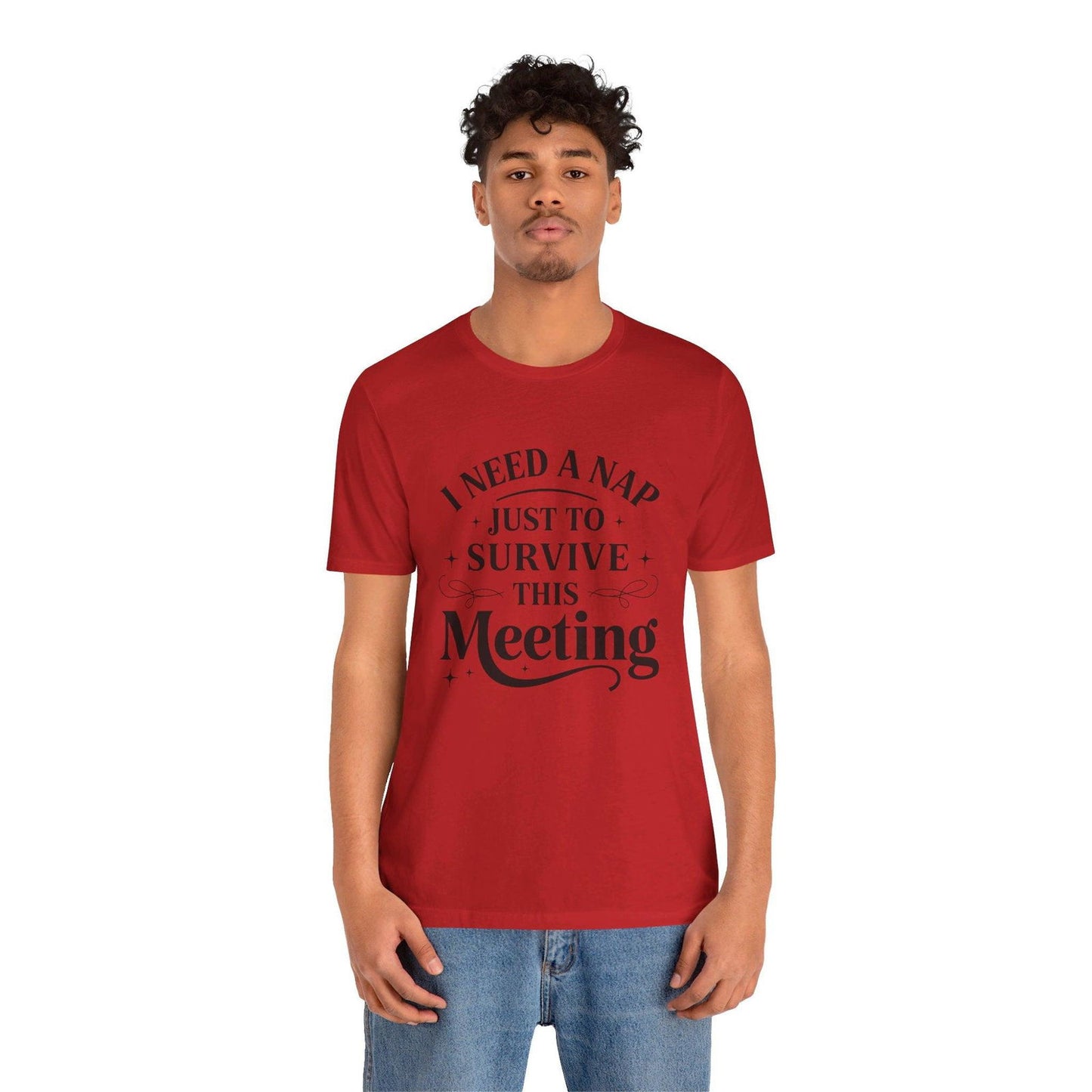Funny Work T Shirt - "I Need a Nap" Zoom Humor Tee - Text Tease