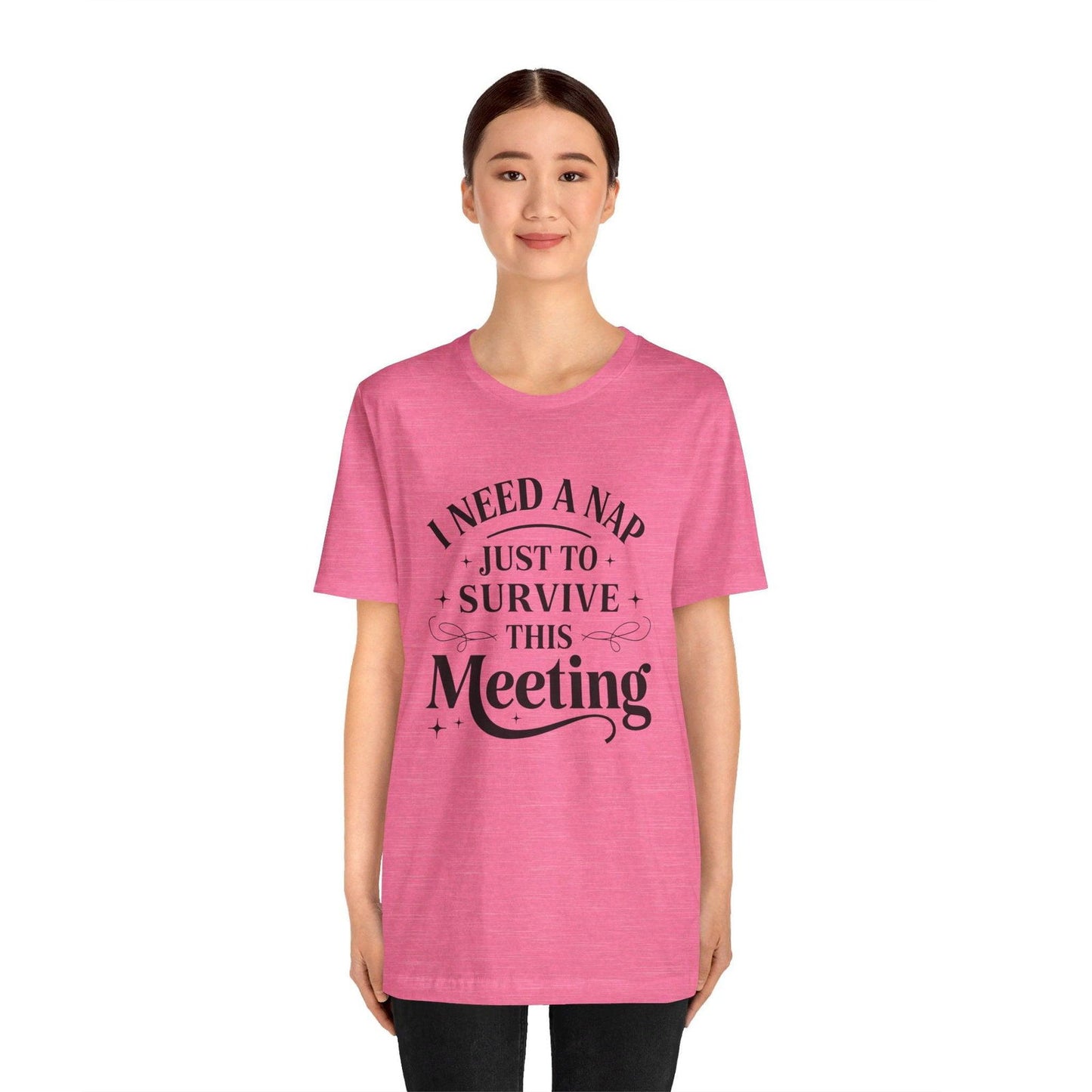 Funny Work T Shirt - "I Need a Nap" Zoom Humor Tee - Text Tease
