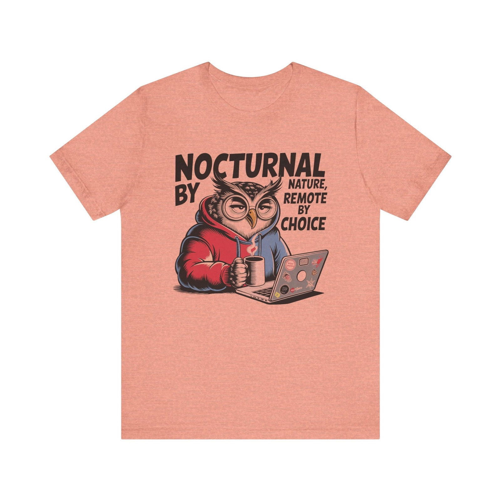 Nocturnal by Nature Remote by Choice owl graphic T-shirt mockup