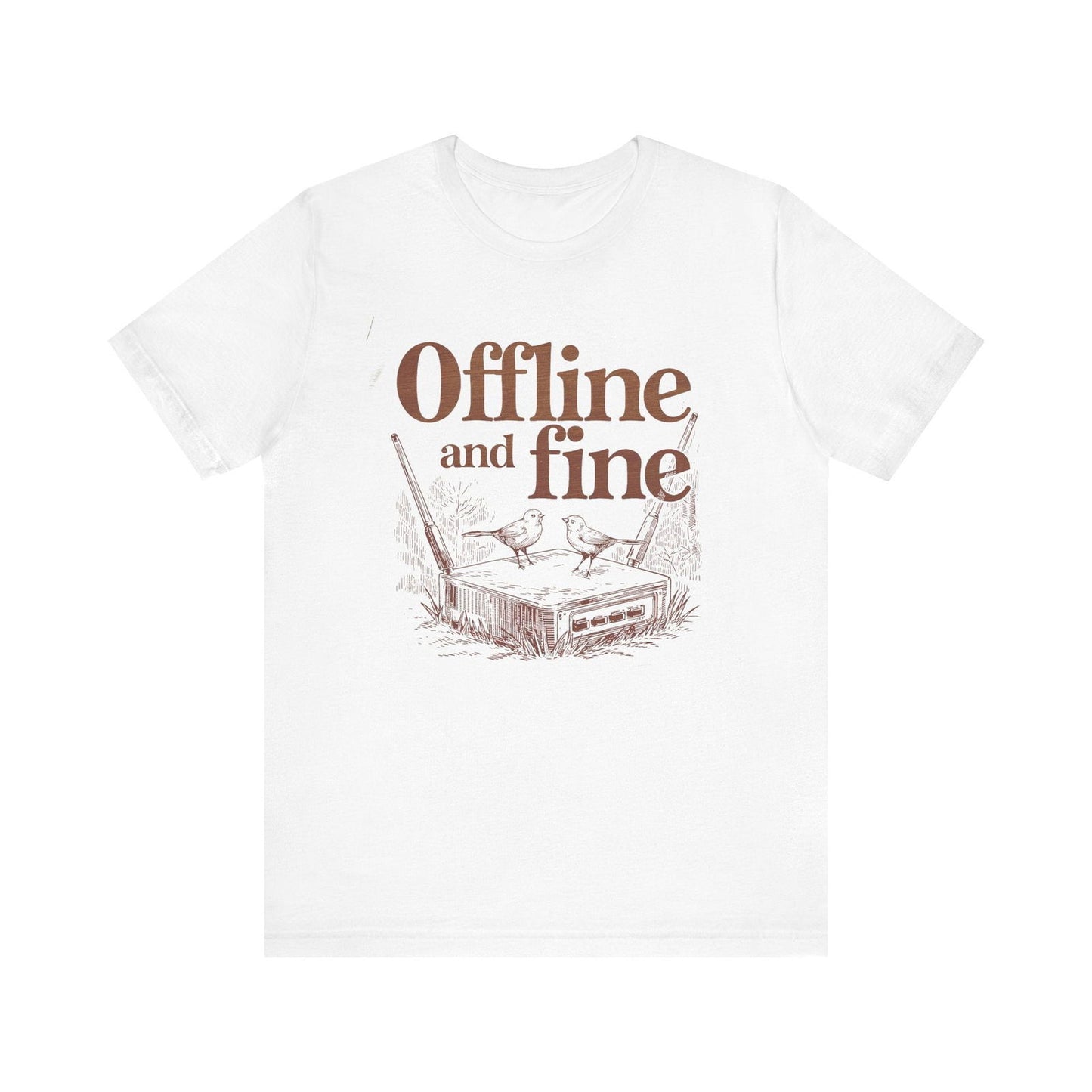 Digital detox vacation tee with subtle humor for FOMO-prone introverts