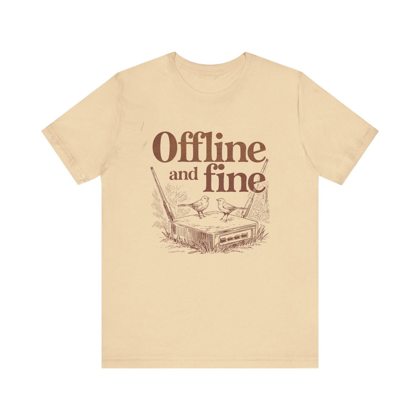 Digital detox vacation tee with subtle humor for FOMO-prone introverts