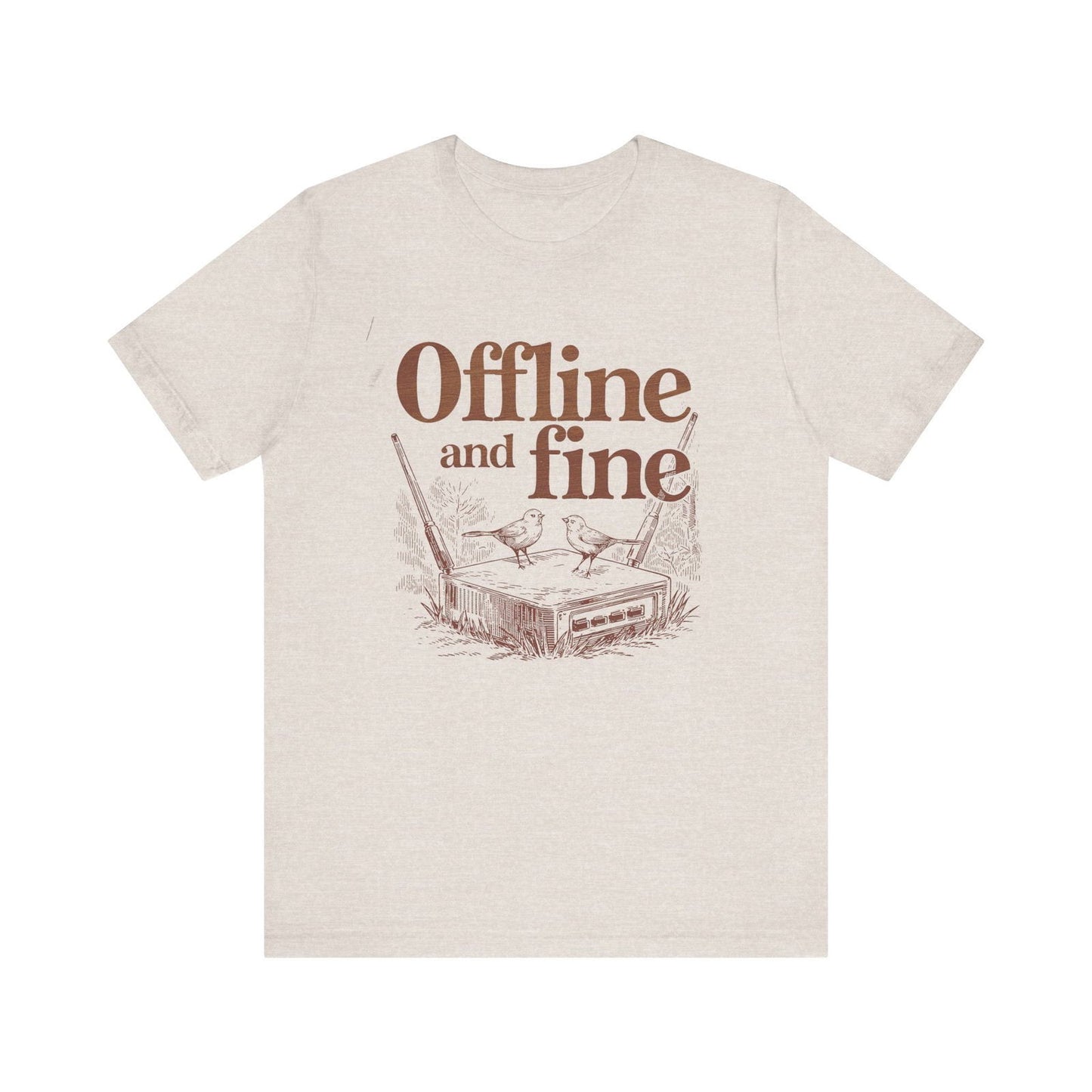 Digital detox vacation tee with subtle humor for FOMO-prone introverts