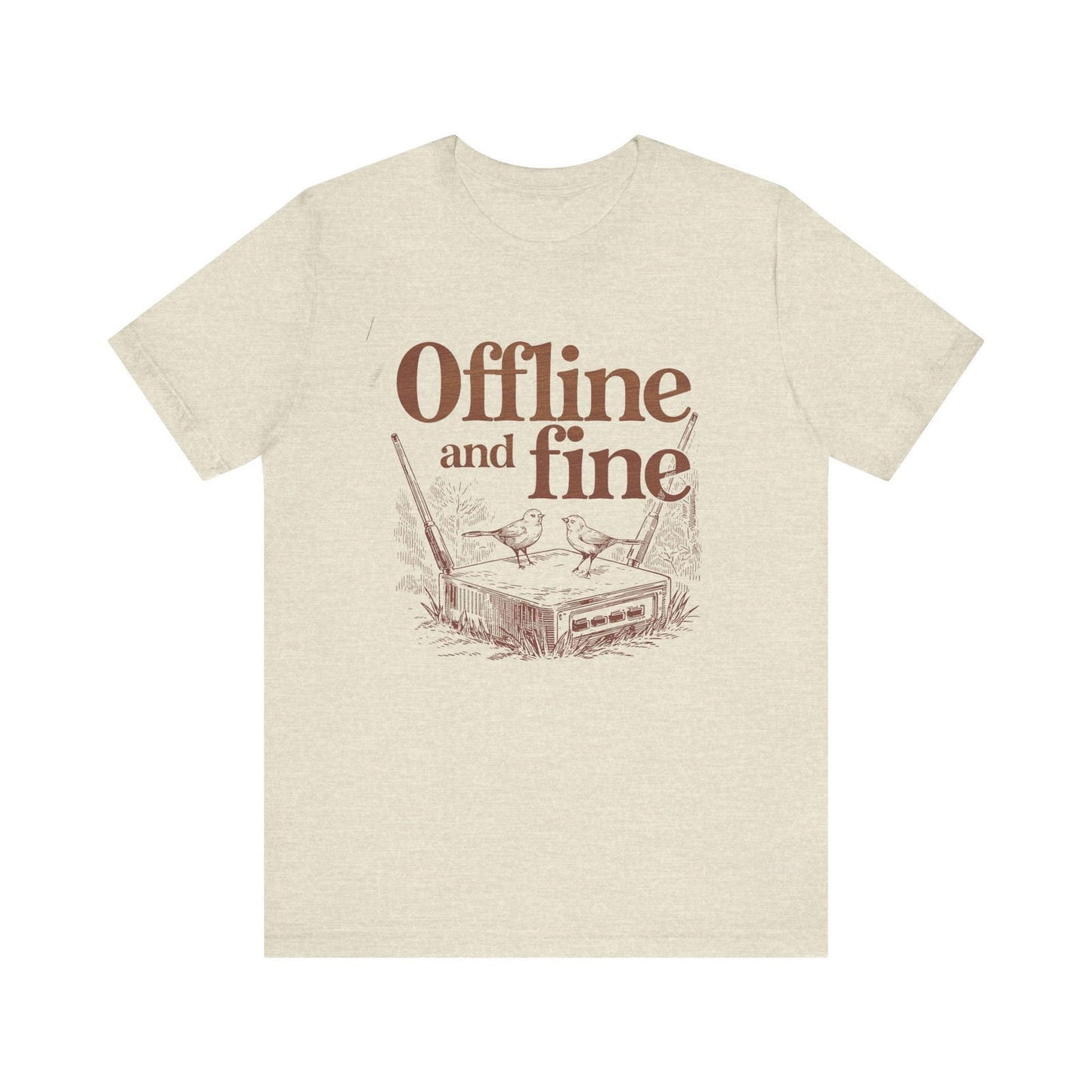 Digital detox vacation tee with subtle humor for FOMO-prone introverts