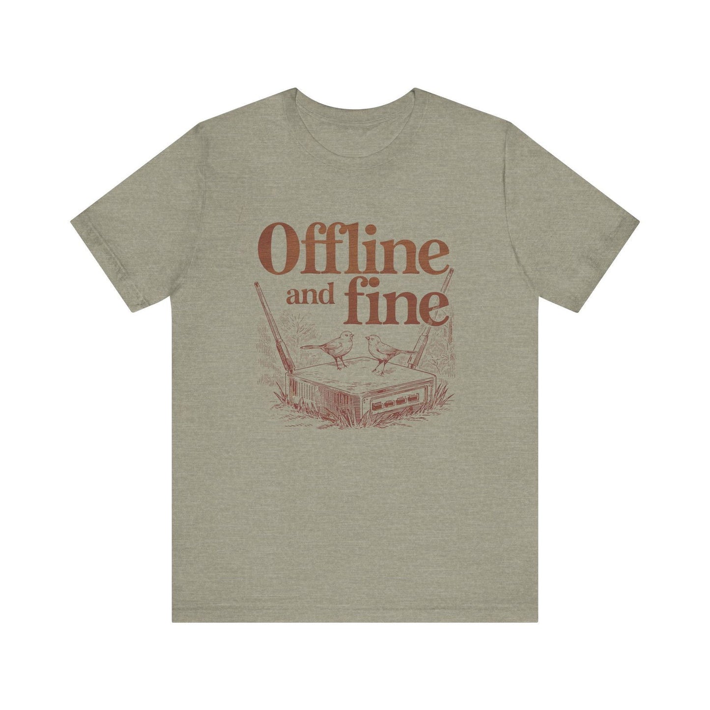 Digital detox vacation tee with subtle humor for FOMO-prone introverts