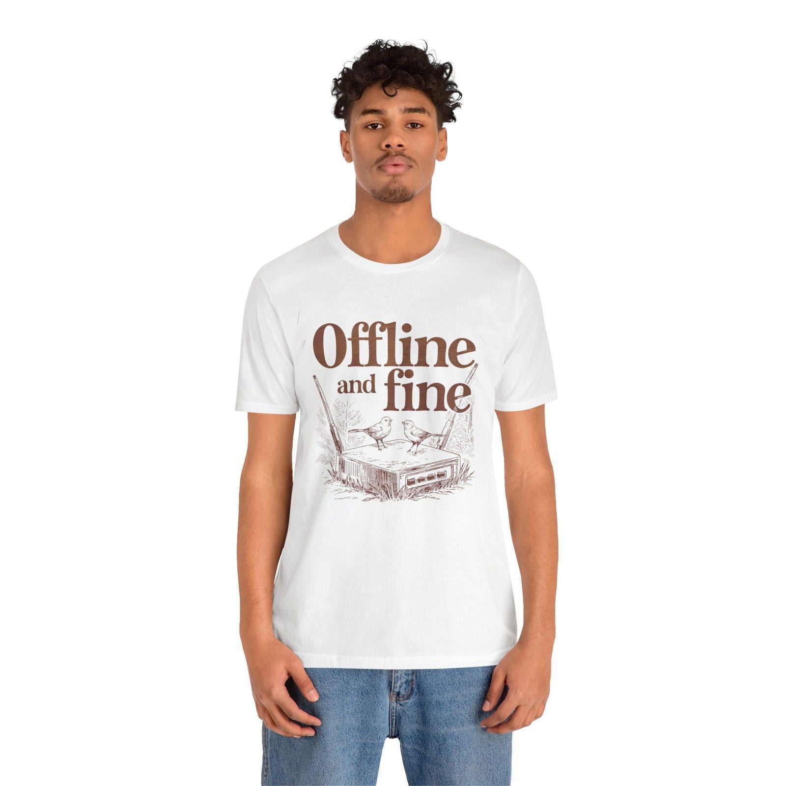 Digital detox vacation tee with subtle humor for FOMO-prone introverts