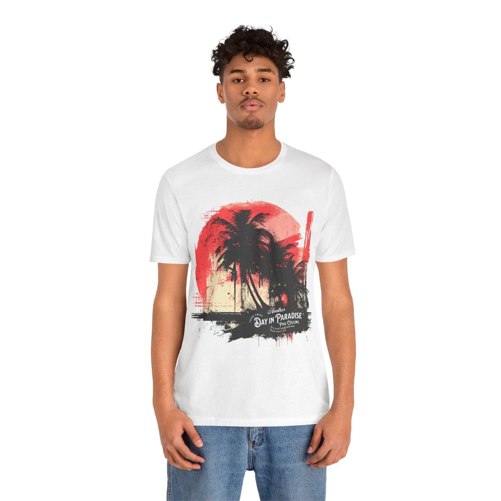 Phil Collins T Shirt - "Another Day in Paradise" Vintage Design - Text Tease