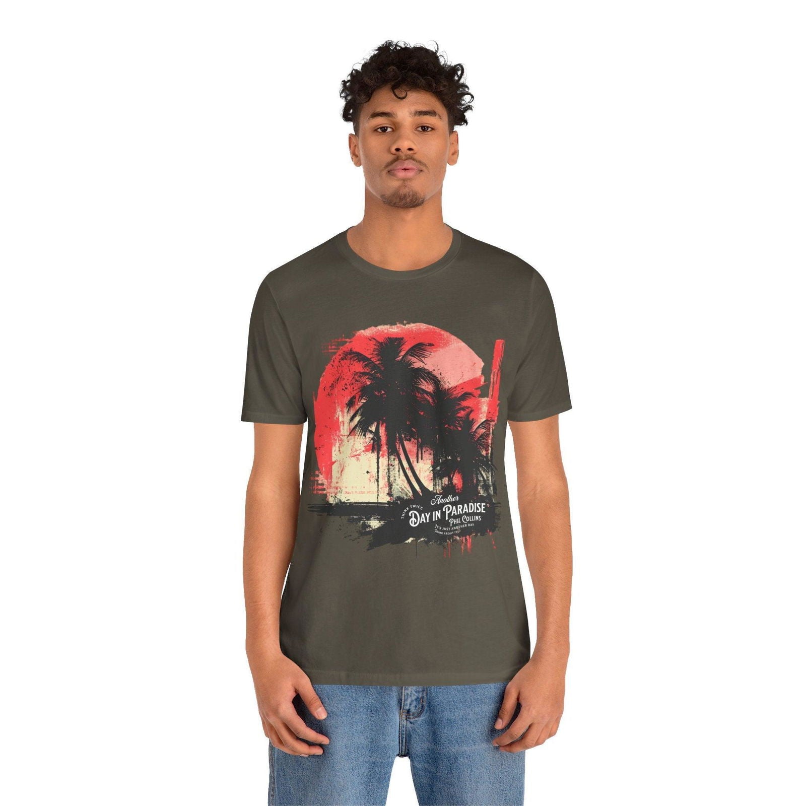 Phil Collins T Shirt - "Another Day in Paradise" Vintage Design - Text Tease