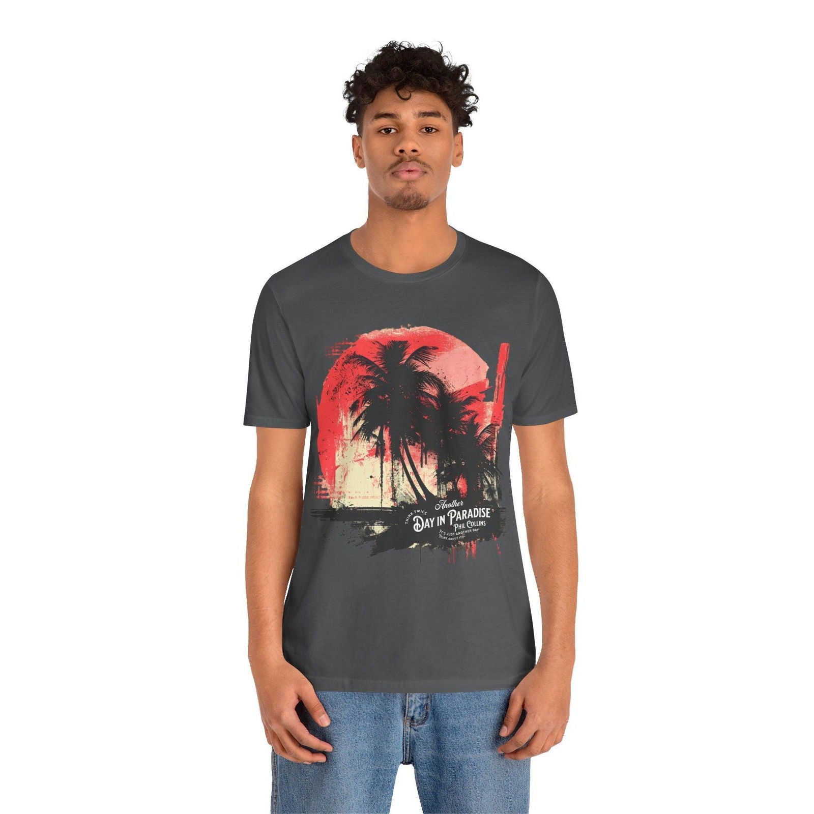 Phil Collins T Shirt - "Another Day in Paradise" Vintage Design - Text Tease