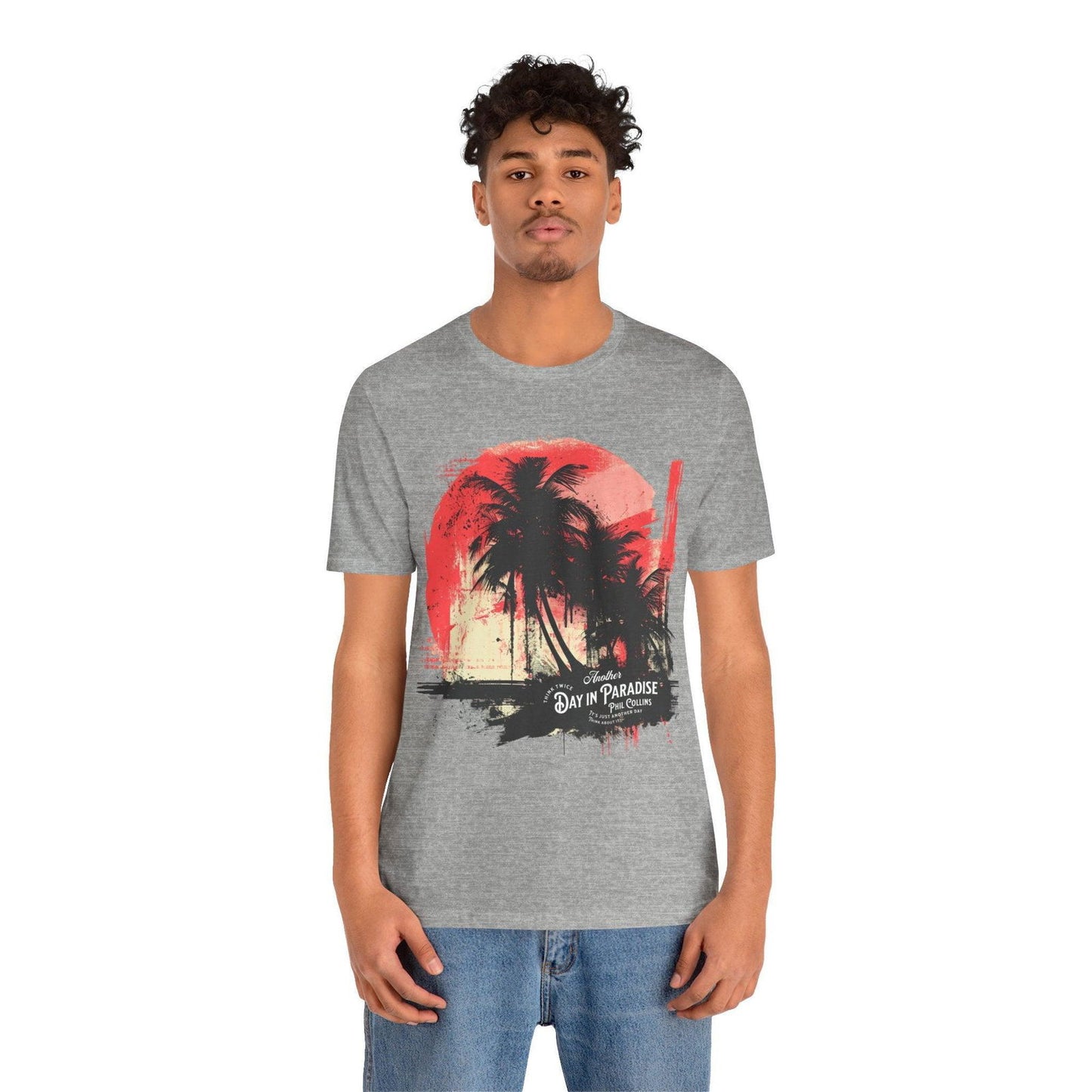 Phil Collins T Shirt - "Another Day in Paradise" Vintage Design - Text Tease