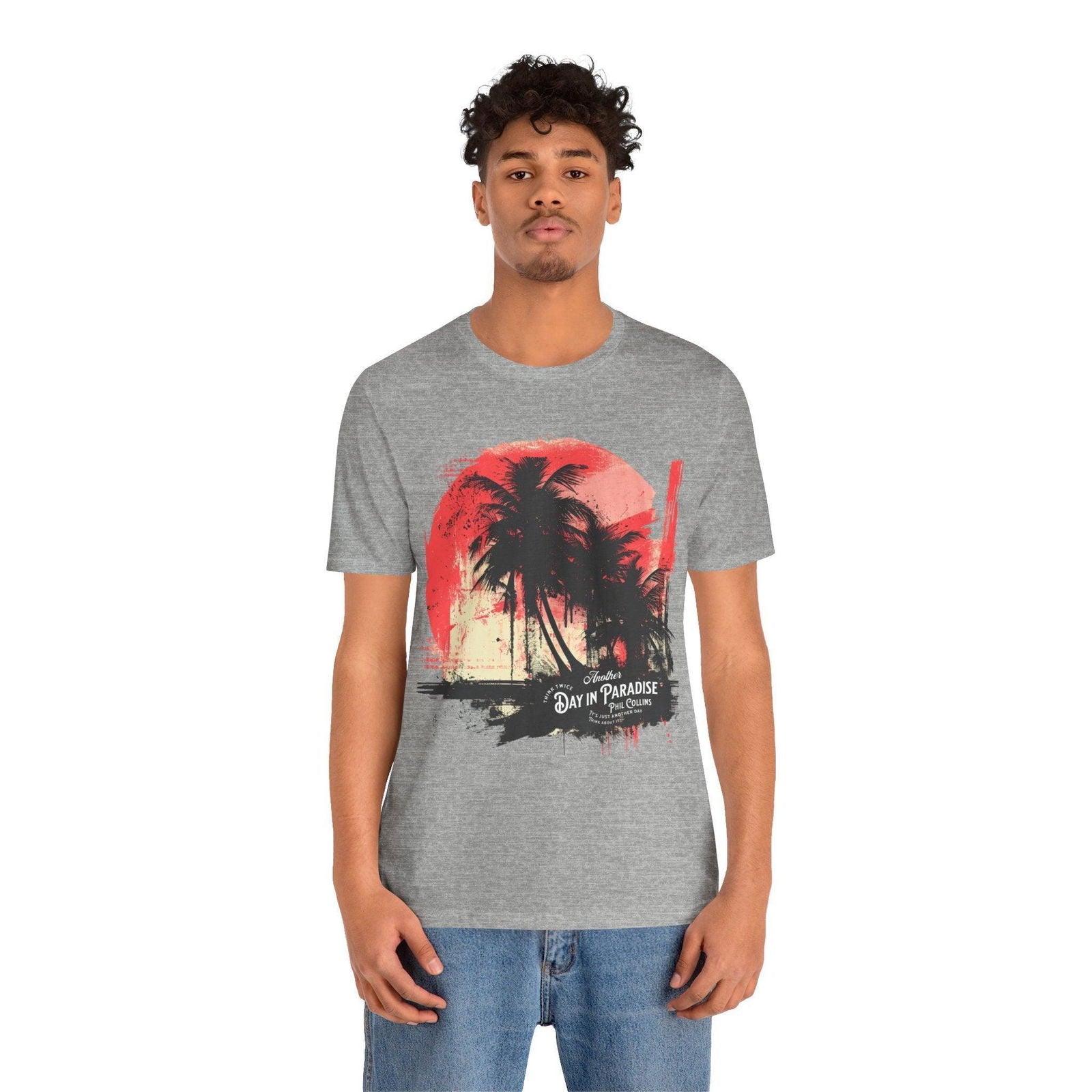 Phil Collins T Shirt - "Another Day in Paradise" Vintage Design - Text Tease