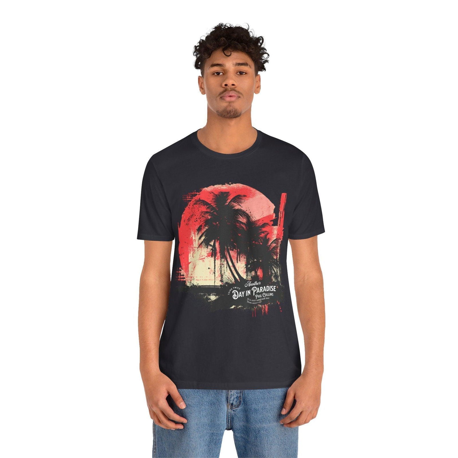 Phil Collins T Shirt - "Another Day in Paradise" Vintage Design - Text Tease