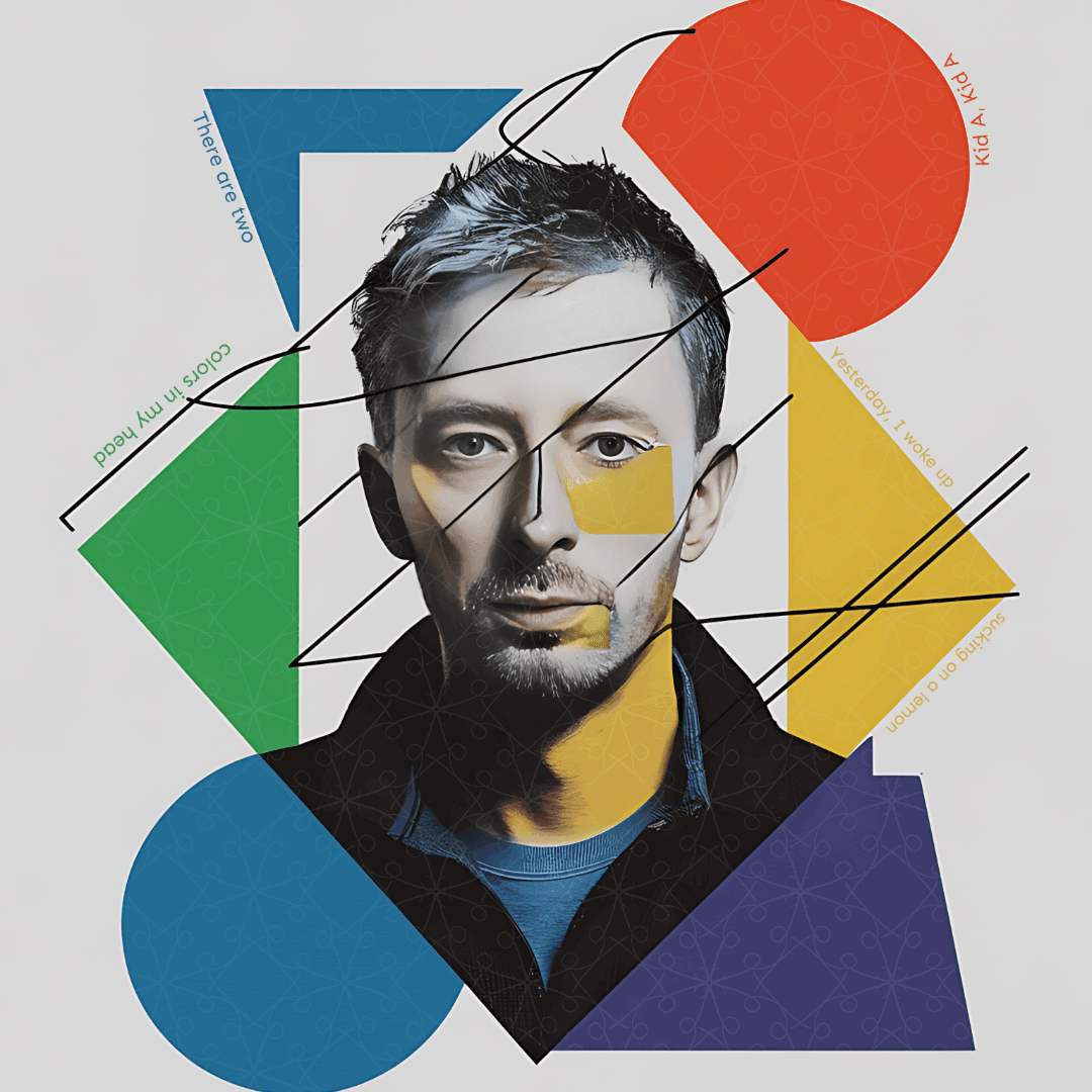 Radiohead Shirt - "Everything in Its Right Place" Thom Yorke - Text Tease