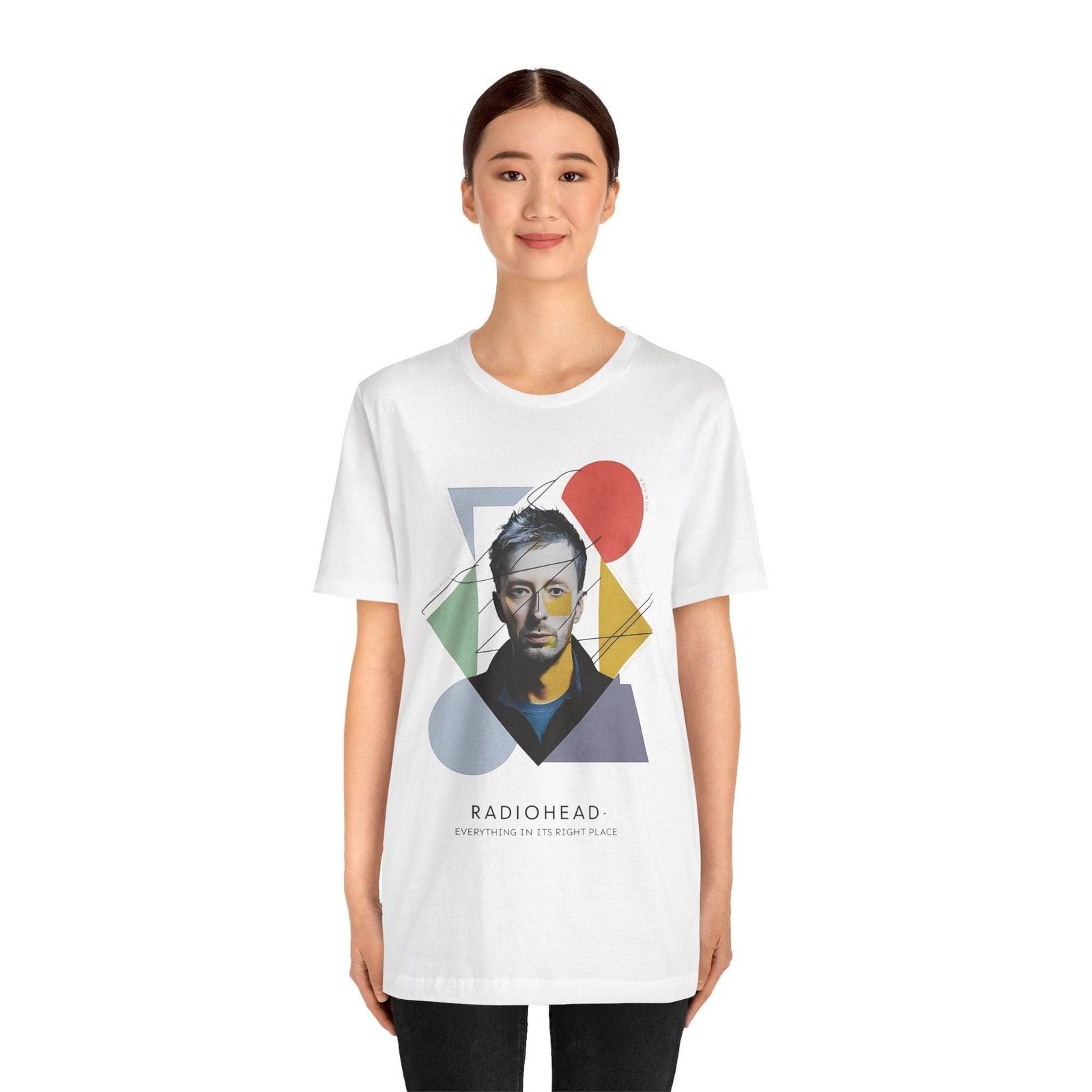 Radiohead Shirt - "Everything in Its Right Place" Thom Yorke - Text Tease