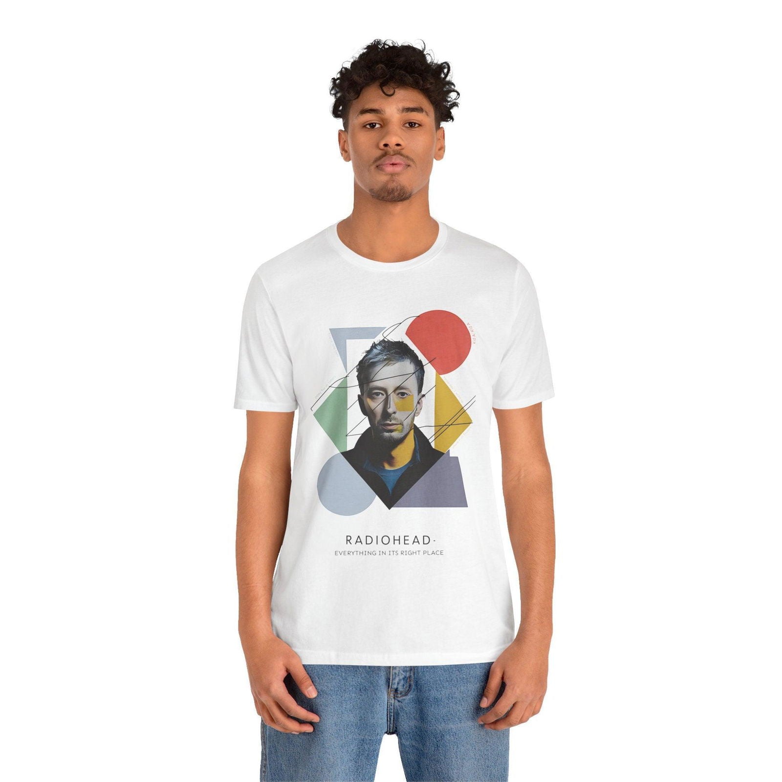 Radiohead Shirt - "Everything in Its Right Place" Thom Yorke - Text Tease