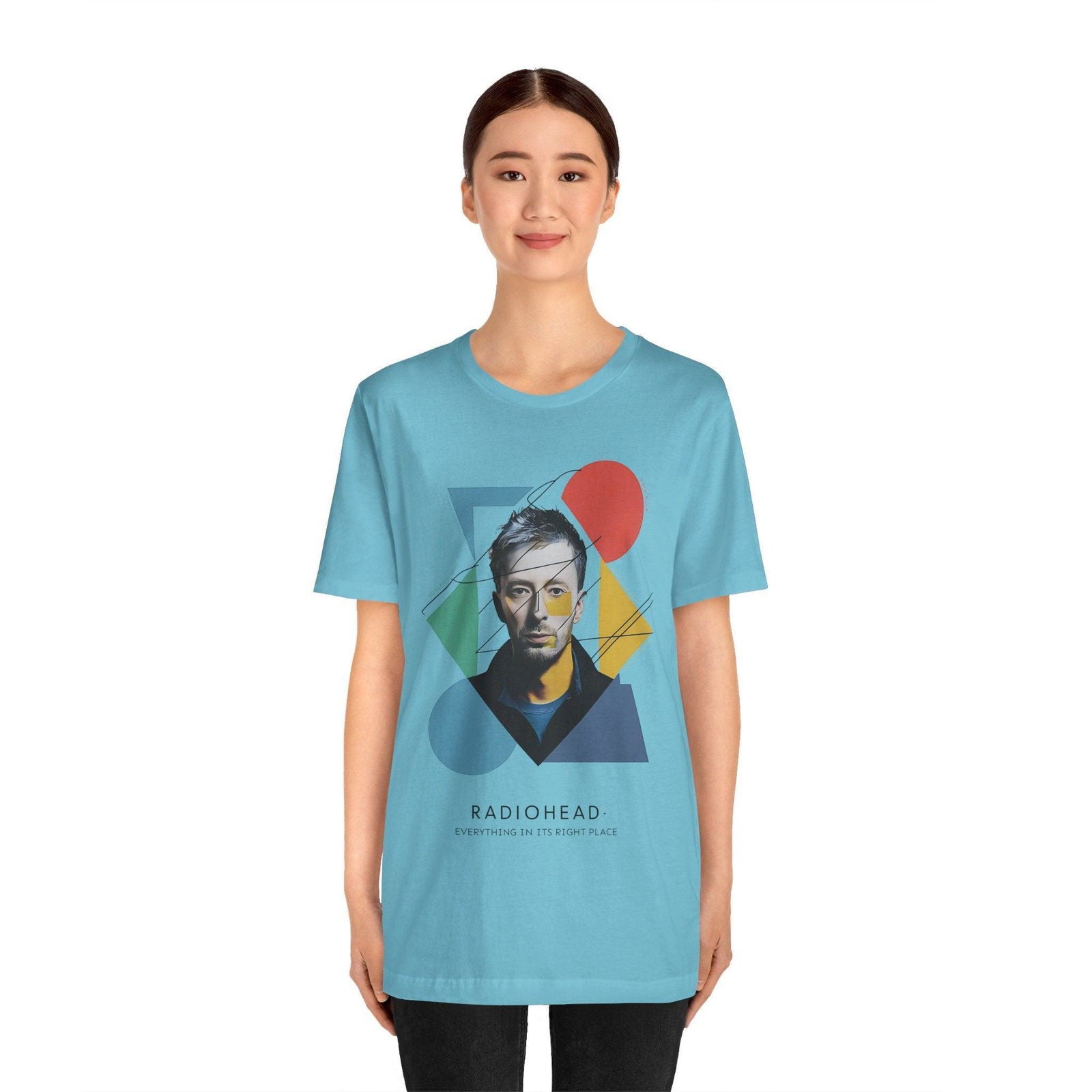 Radiohead Shirt - "Everything in Its Right Place" Thom Yorke - Text Tease