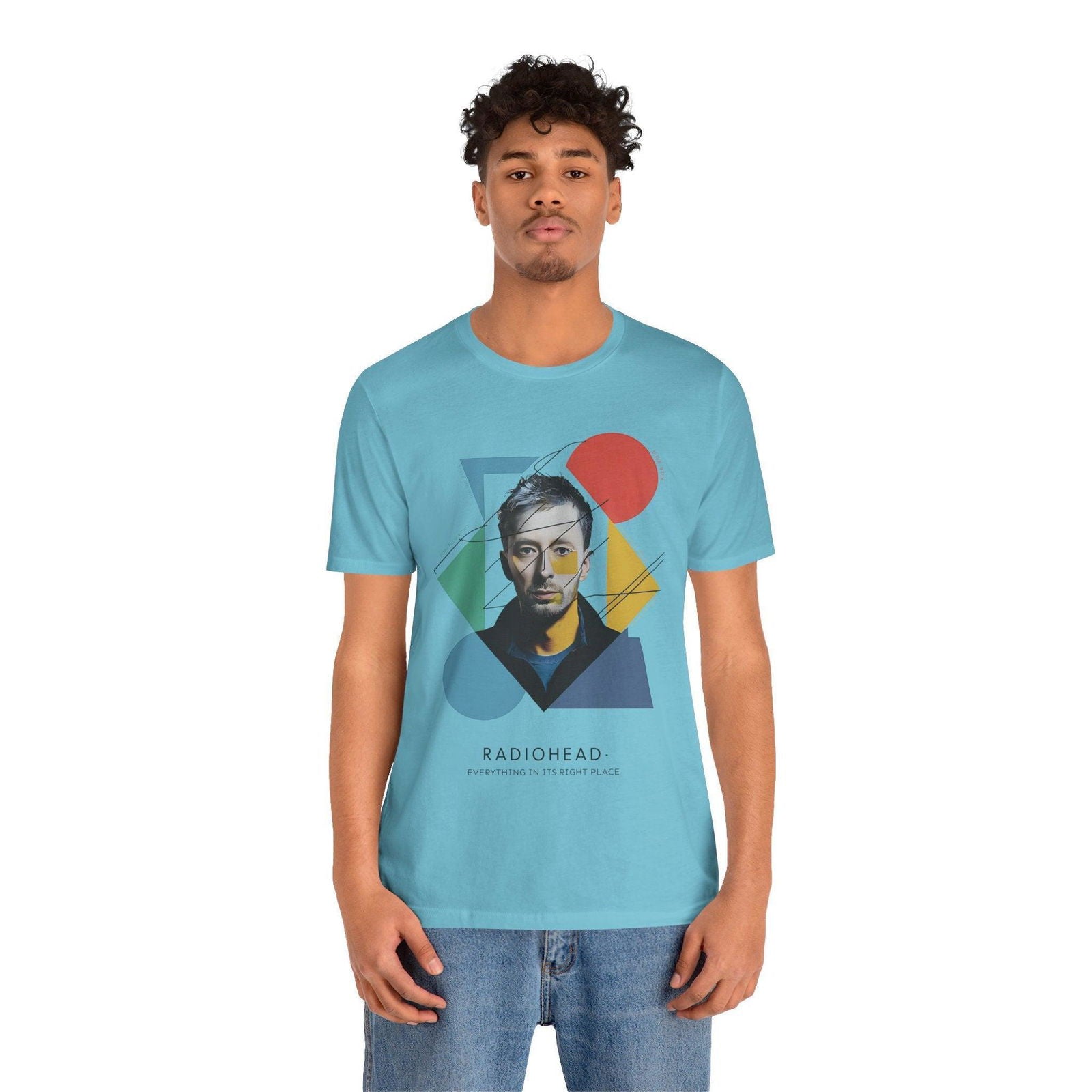 Radiohead Shirt - "Everything in Its Right Place" Thom Yorke - Text Tease