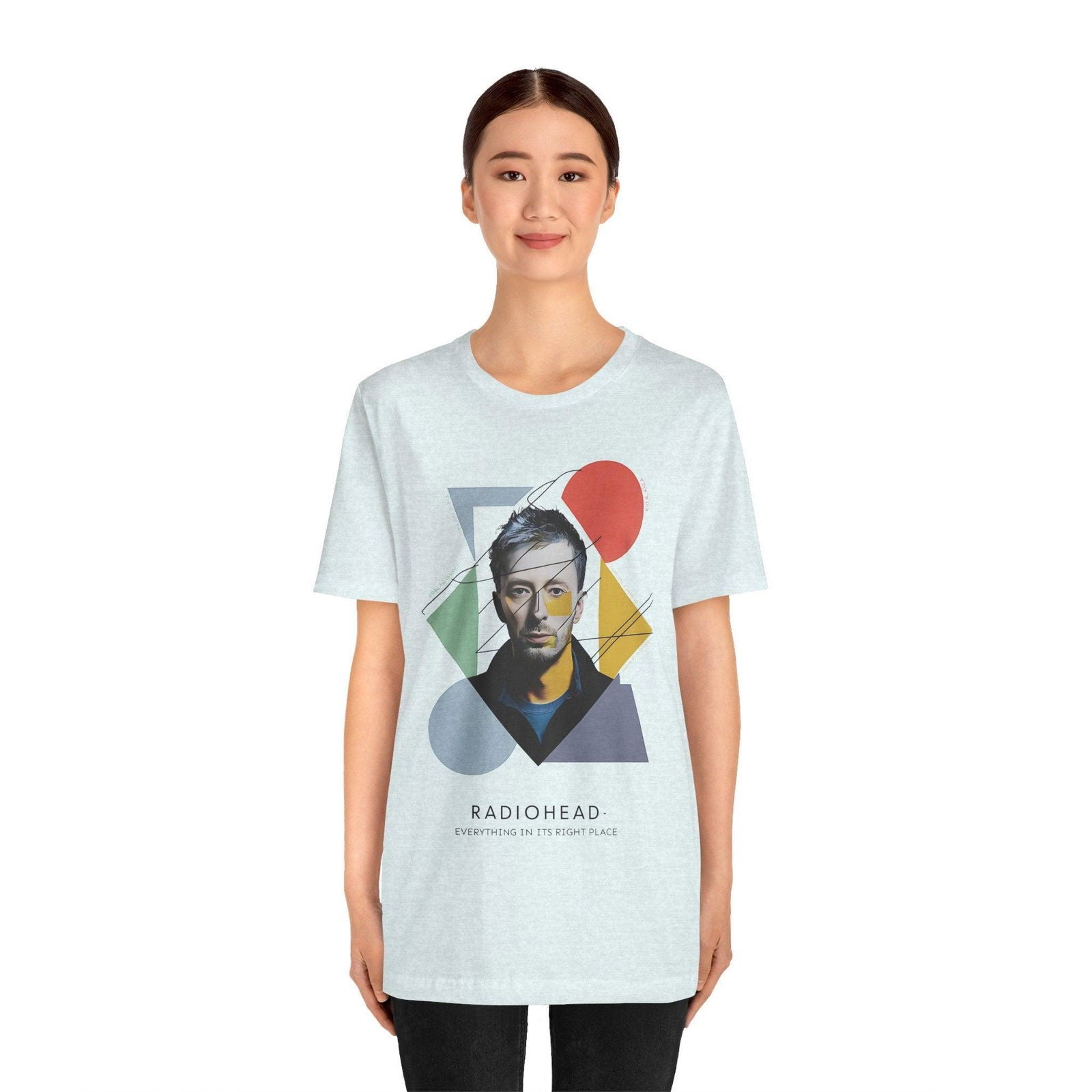 Radiohead Shirt - "Everything in Its Right Place" Thom Yorke - Text Tease