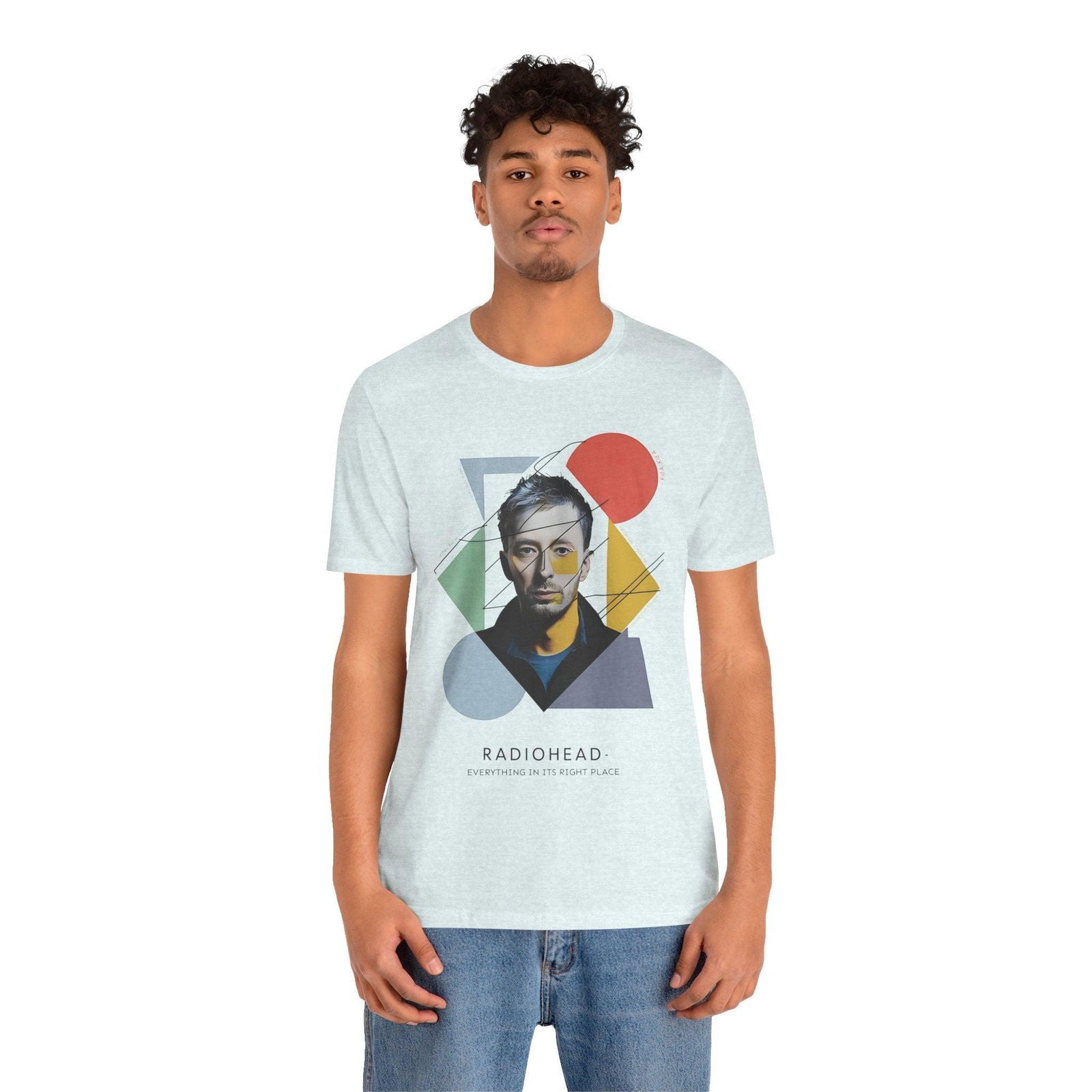 Radiohead Shirt - "Everything in Its Right Place" Thom Yorke - Text Tease