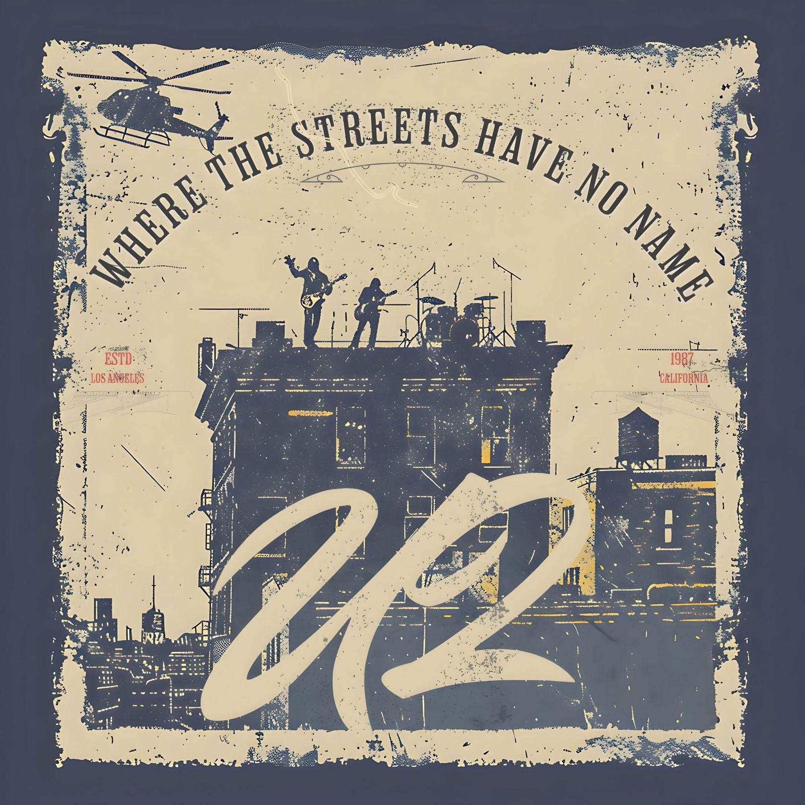 U2 Shirt - "Where the Streets Have No Name" - Text Tease