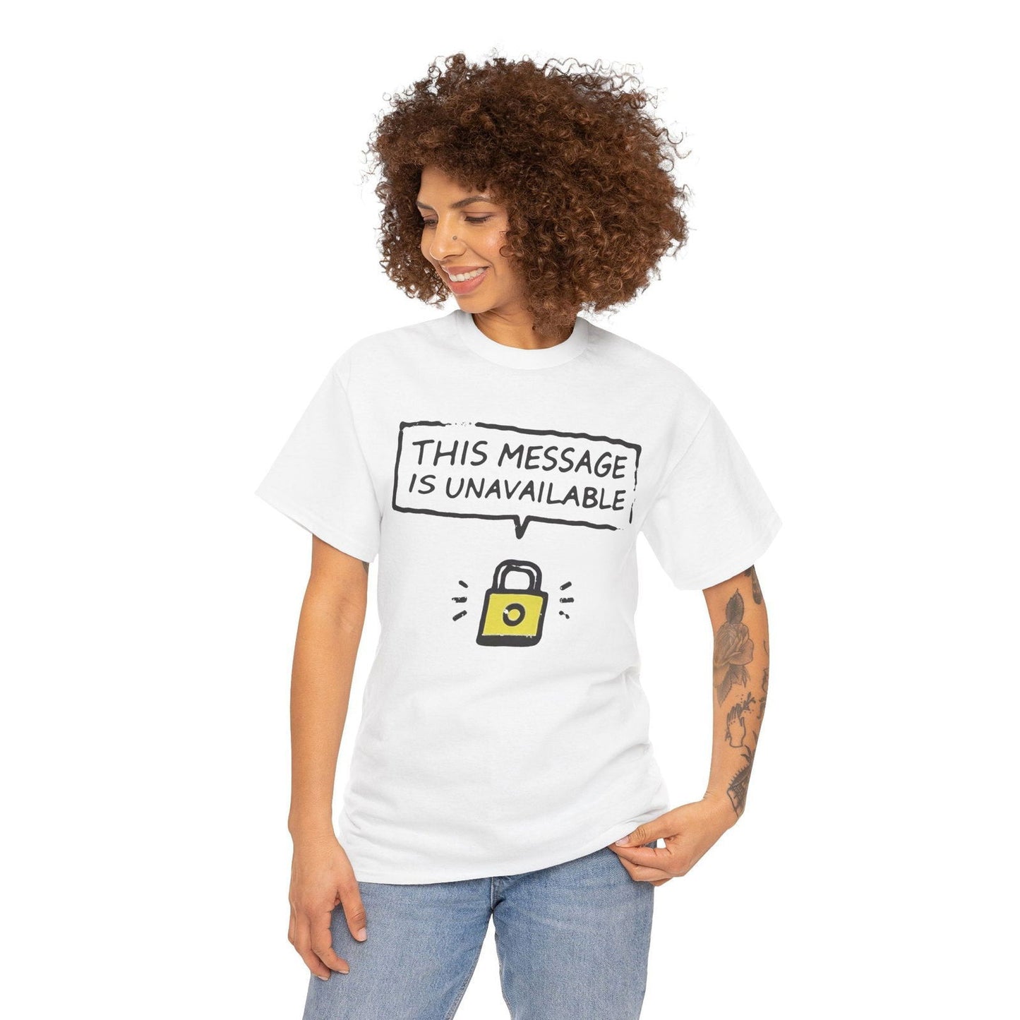 Unavailable Message T-Shirt with Radiant Design - Text Tease