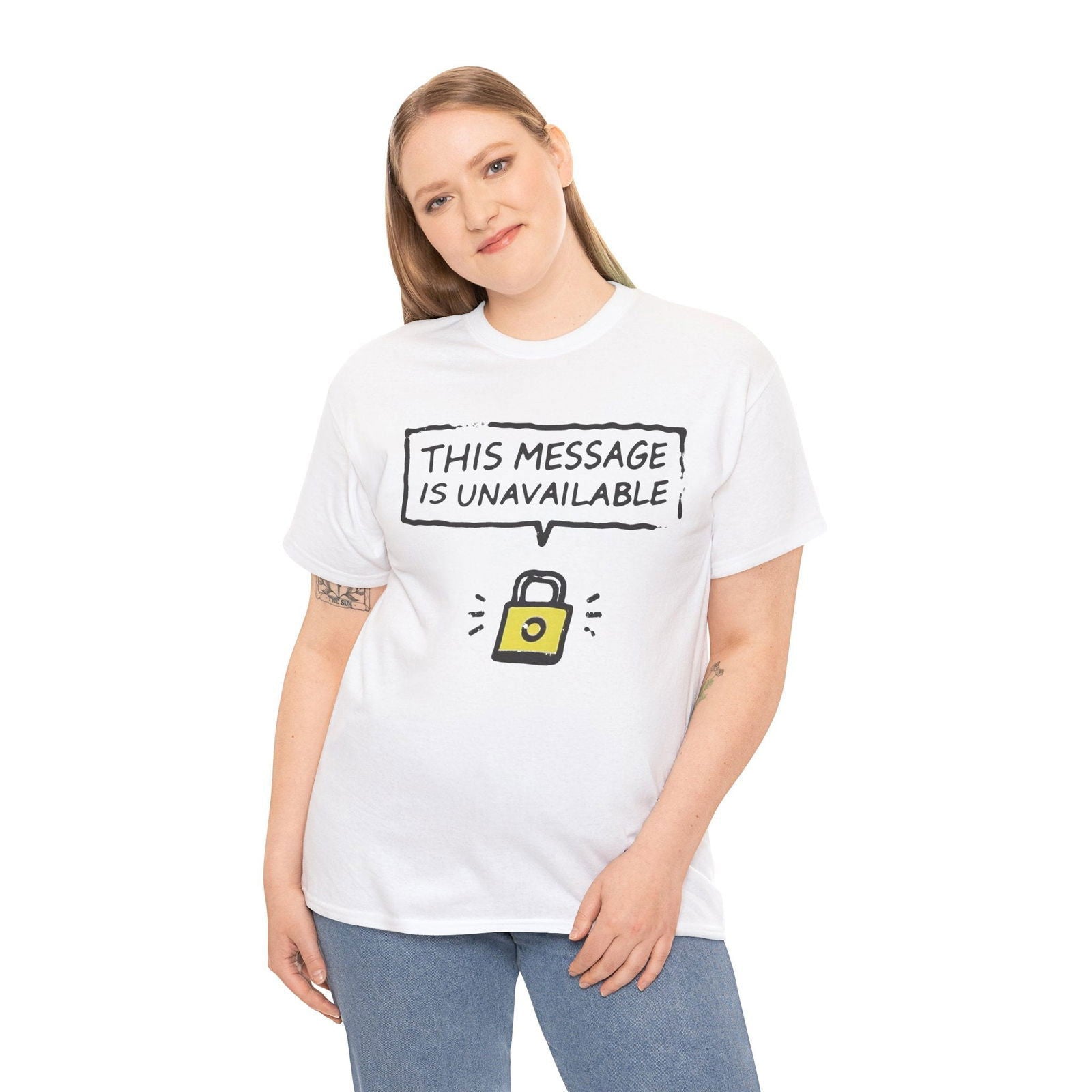 Unavailable Message T-Shirt with Radiant Design - Text Tease