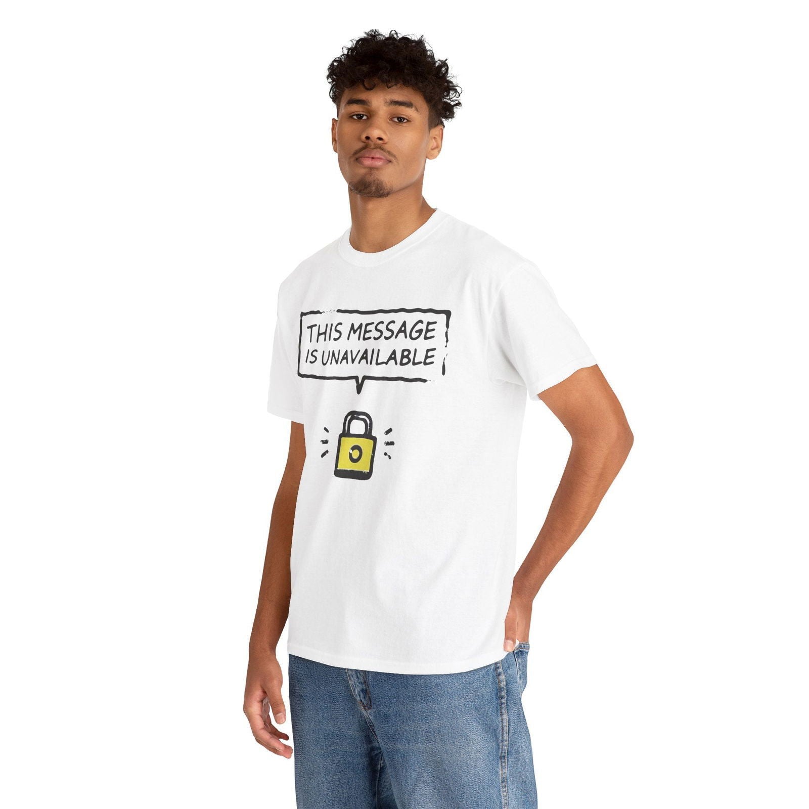 Unavailable Message T-Shirt with Radiant Design - Text Tease