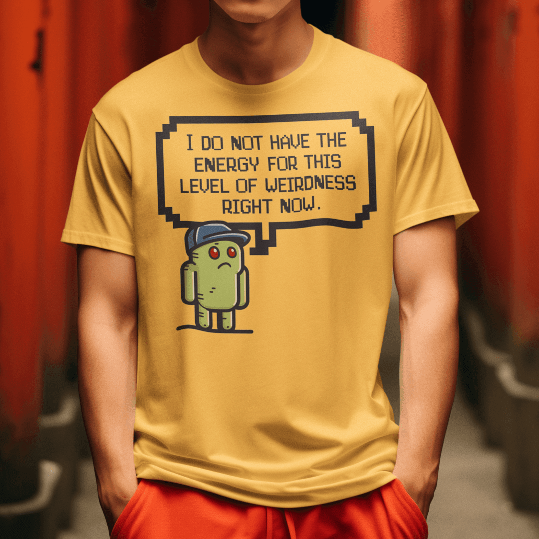 Pixelated Weary Gamer Tee - Text Tease