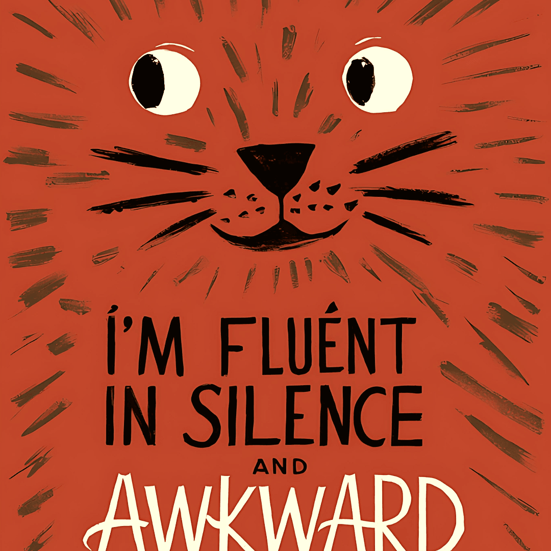 Funny Cat Shirt - Fluent in Silence t shirt - Text Tease